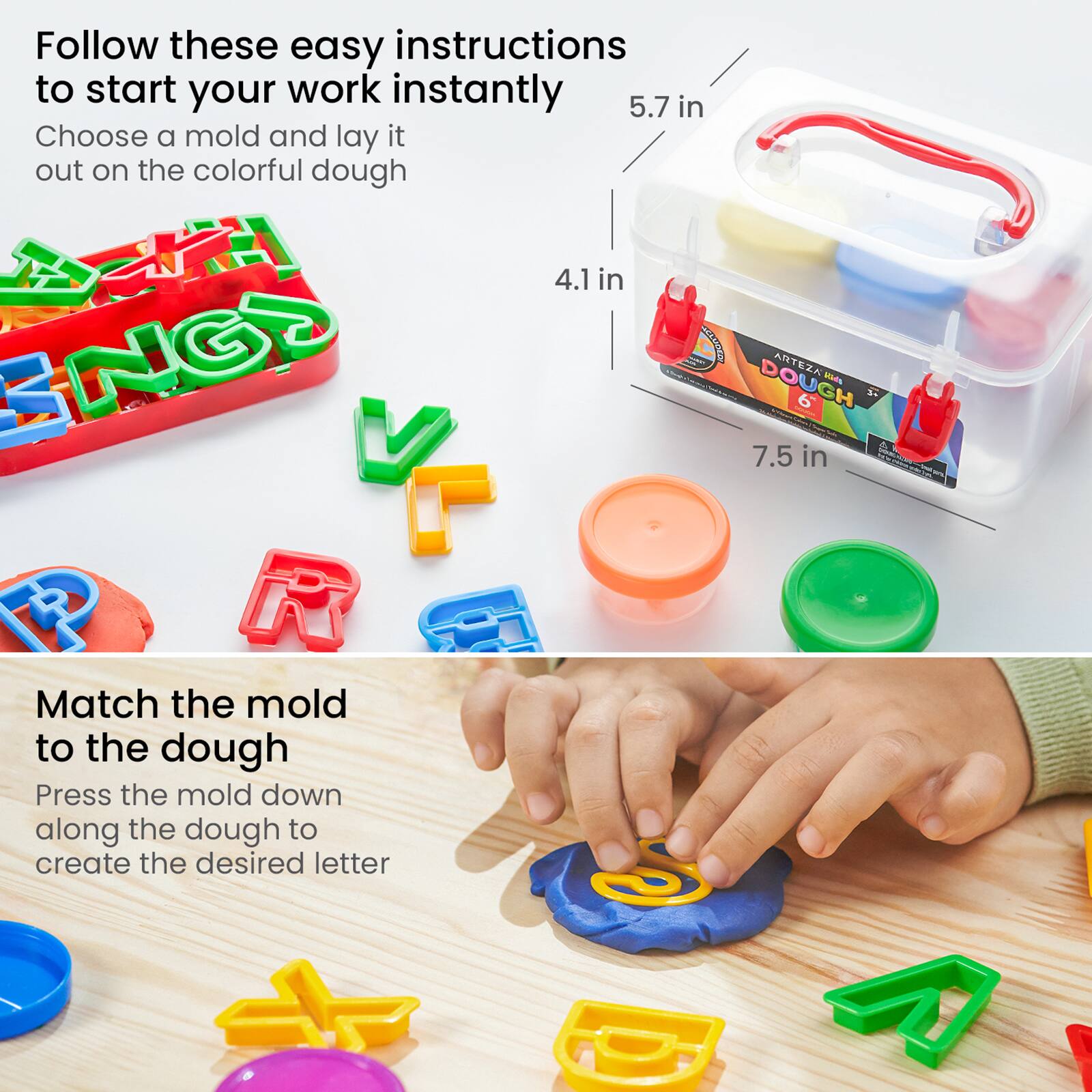 Arteza® Kids Alphabet Dough Kit, 32 pcs