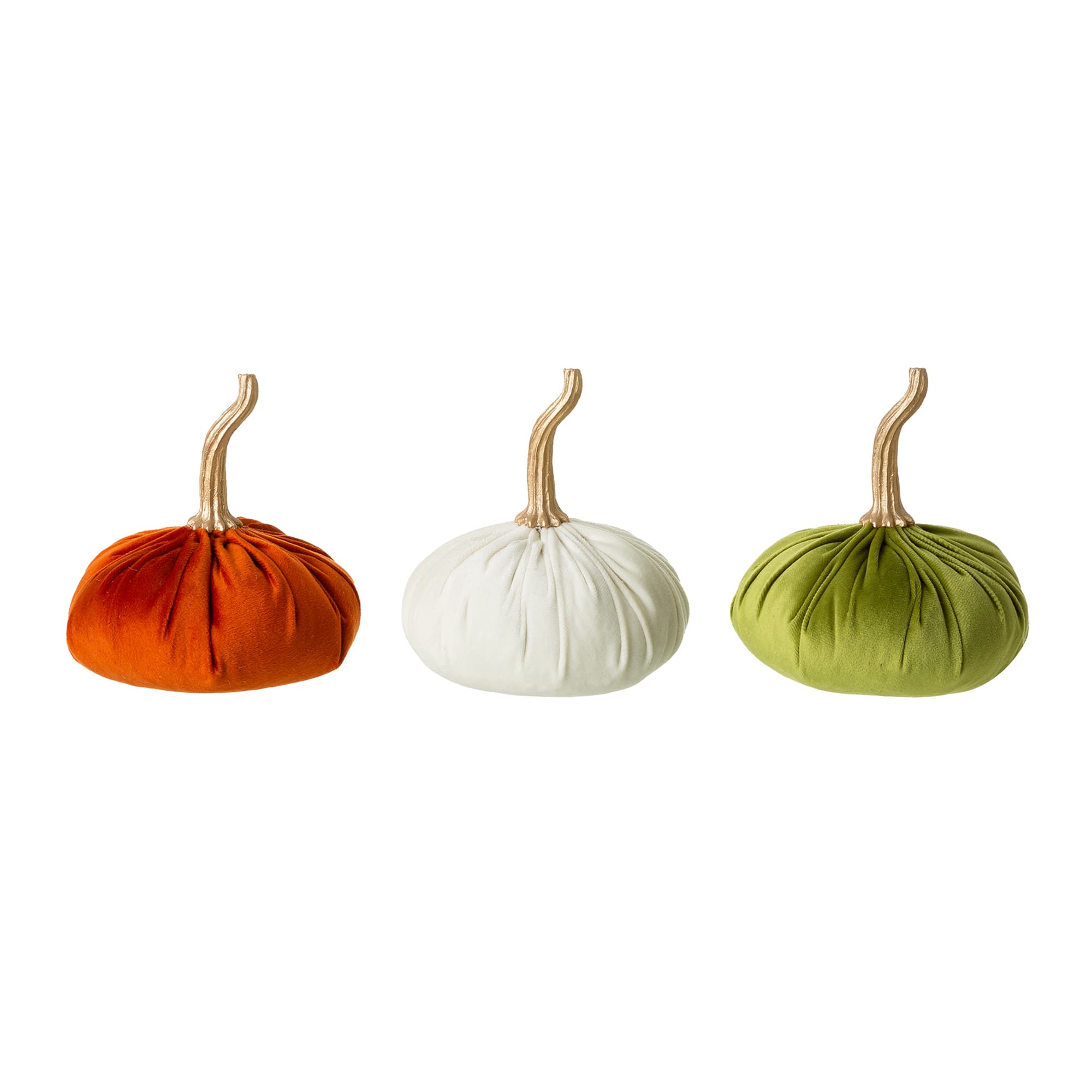 Glitzhome&#xAE; Colorful Velvet Pumpkins Set