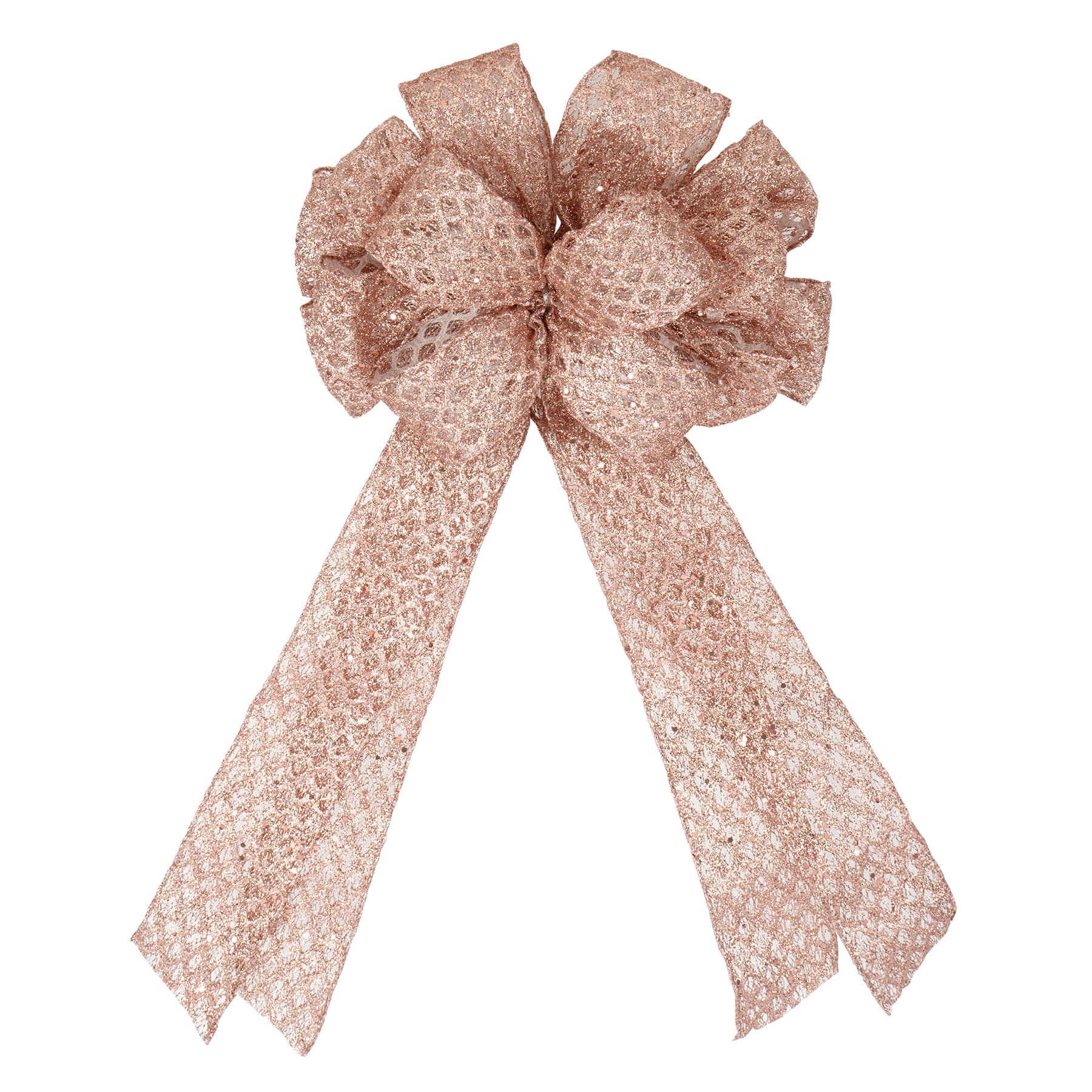 20.5&#x22; Blush Glitter Tree Topper Bow by Celebrate It&#x2122;