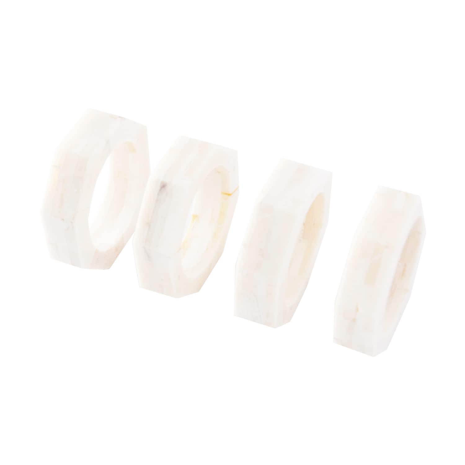 Hello Honey&#xAE; Cream Octagon Napkin Rings, 4ct.