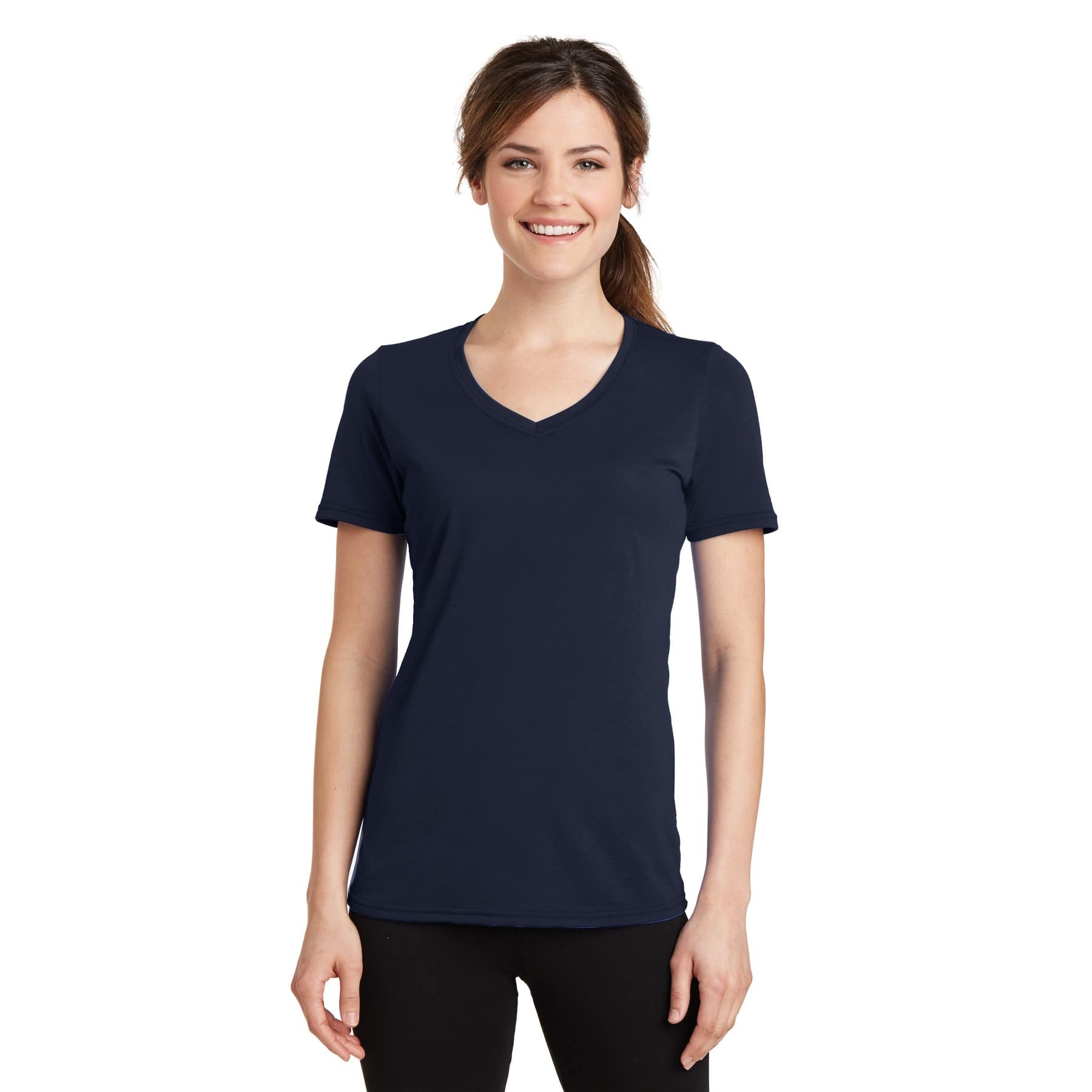 Port & Company® Colors Ladies Performance Blend V-Neck T-Shirt