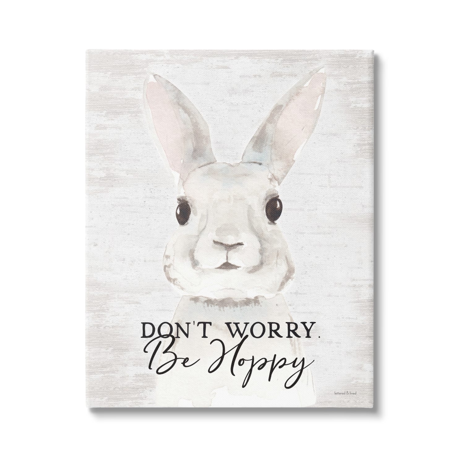 Stupell Industries Don&#x27;t Worry Be Hoppy Easter Bunny Rabbit Pun Canvas Wall Art