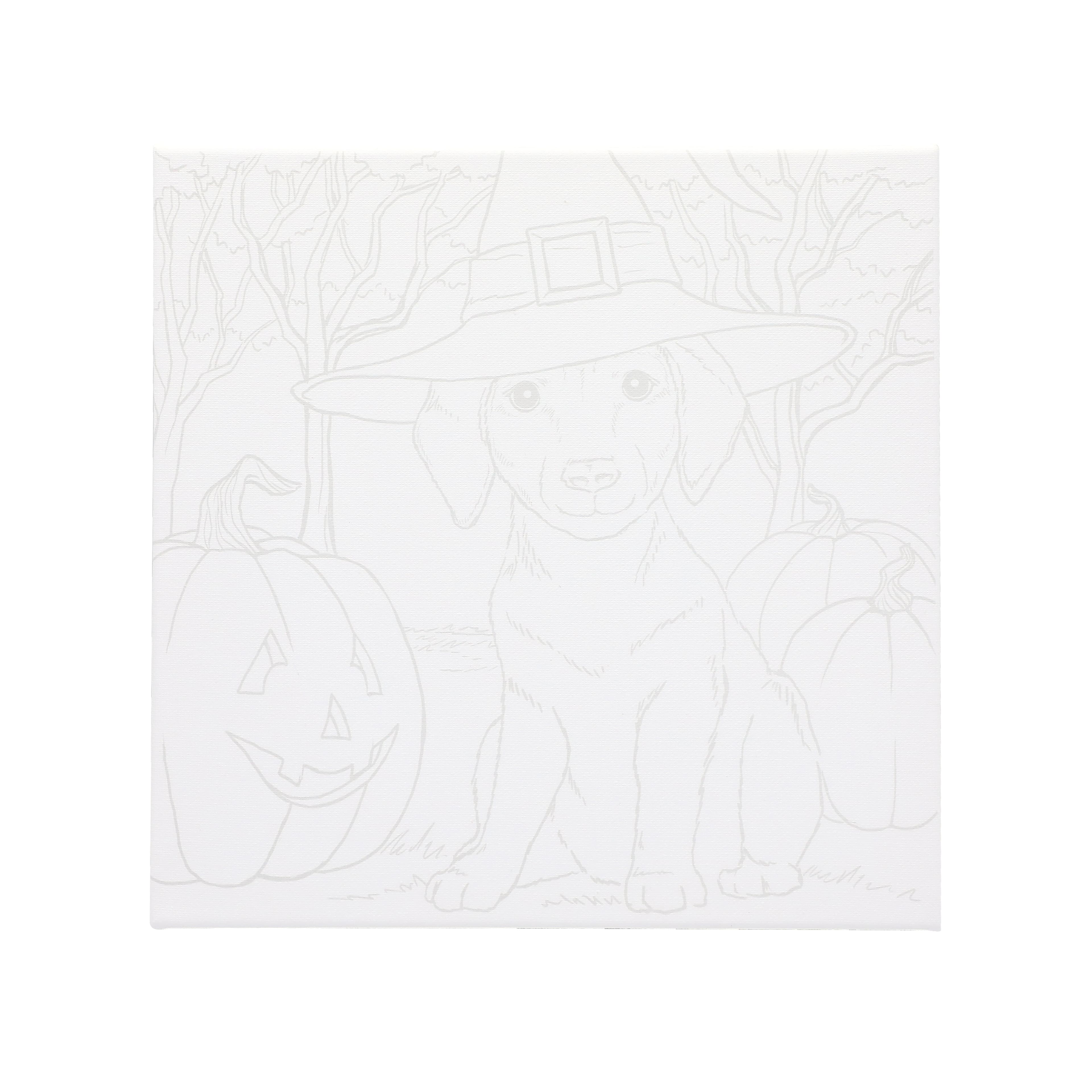11&#x22; x 11&#x22; Trick-or-Treat Puppy Canvas Painting Kit by Craft Smart&#xAE;