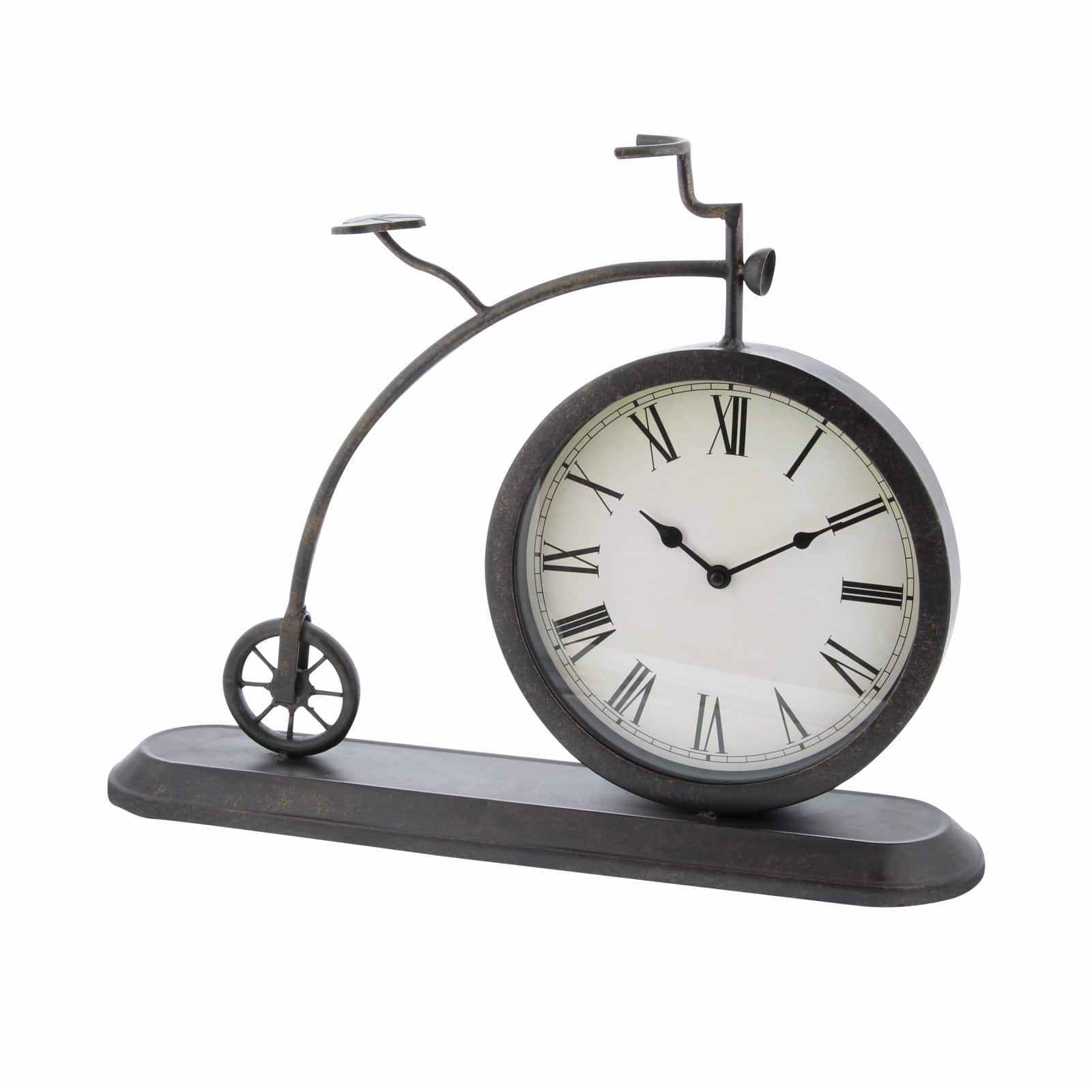 19&#x22; Black Metal Vintage Bicycle Clock