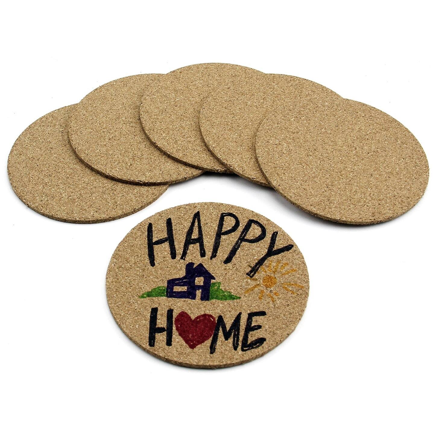 Hygloss® 4" Round Cork Coasters, 6ct.