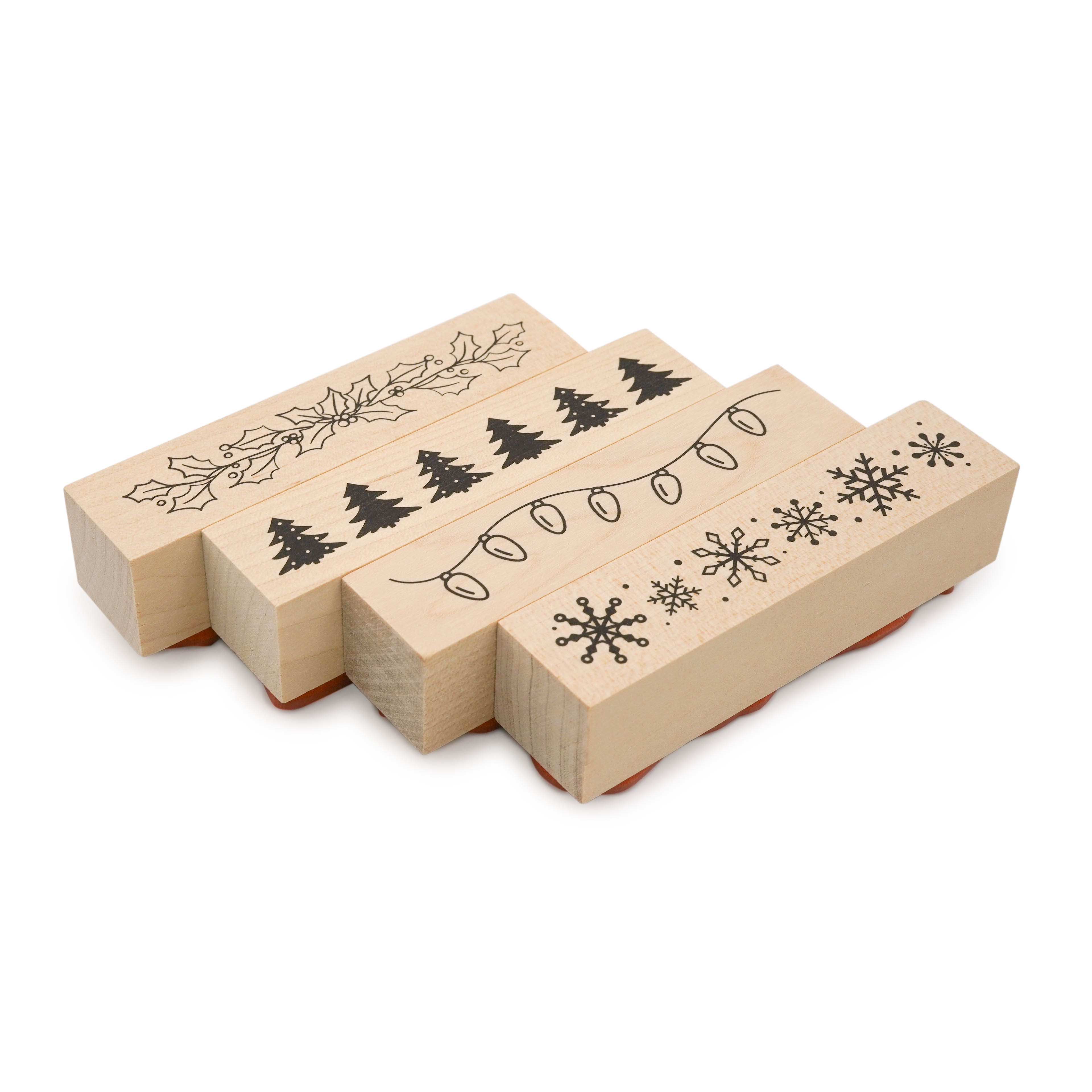 Christmas Icons 4 Piece Wood Stamp Set by Recollections&#x2122;