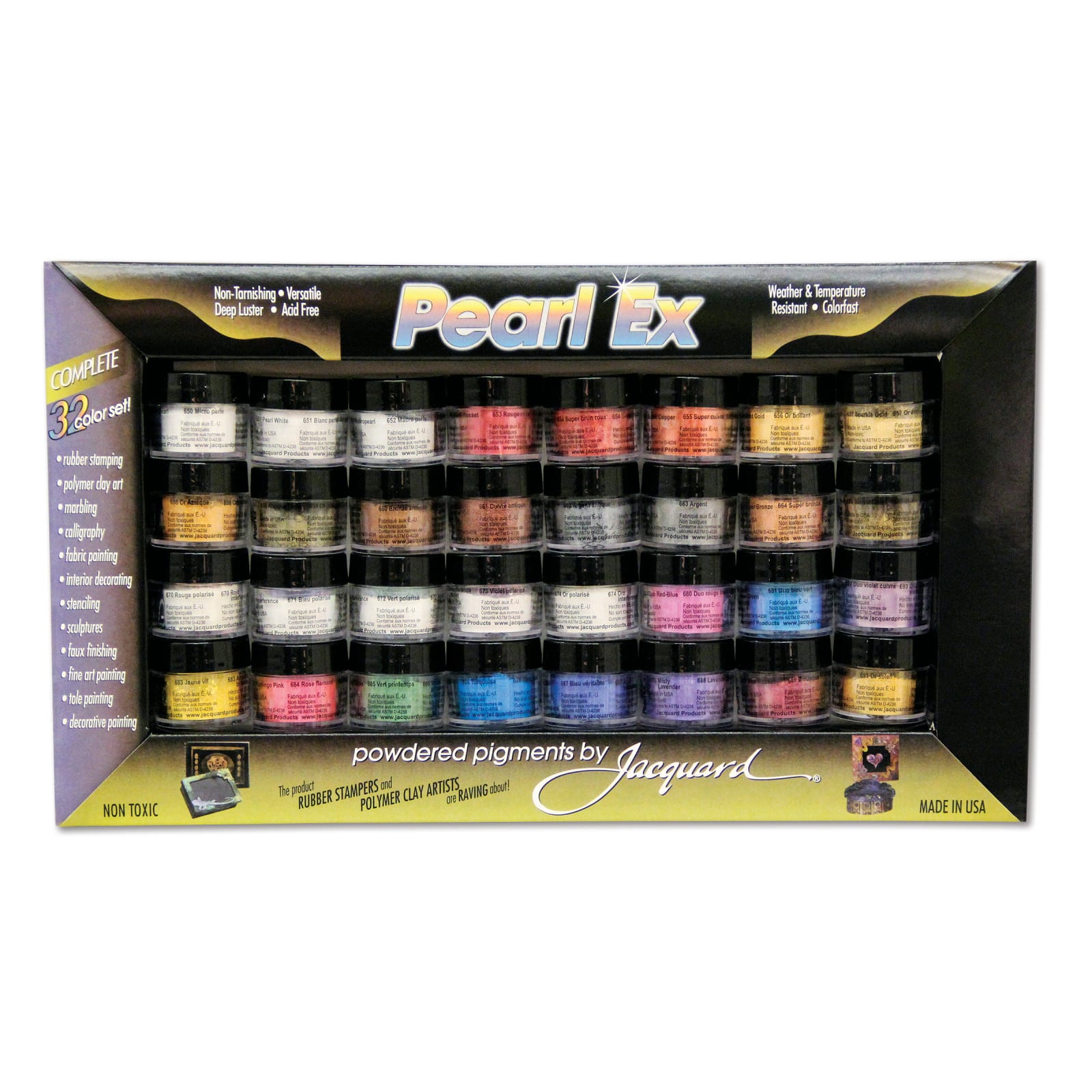 Jacquard Pearl Ex Pigment Powdered Pigments&#x2122; 32 Piece Set