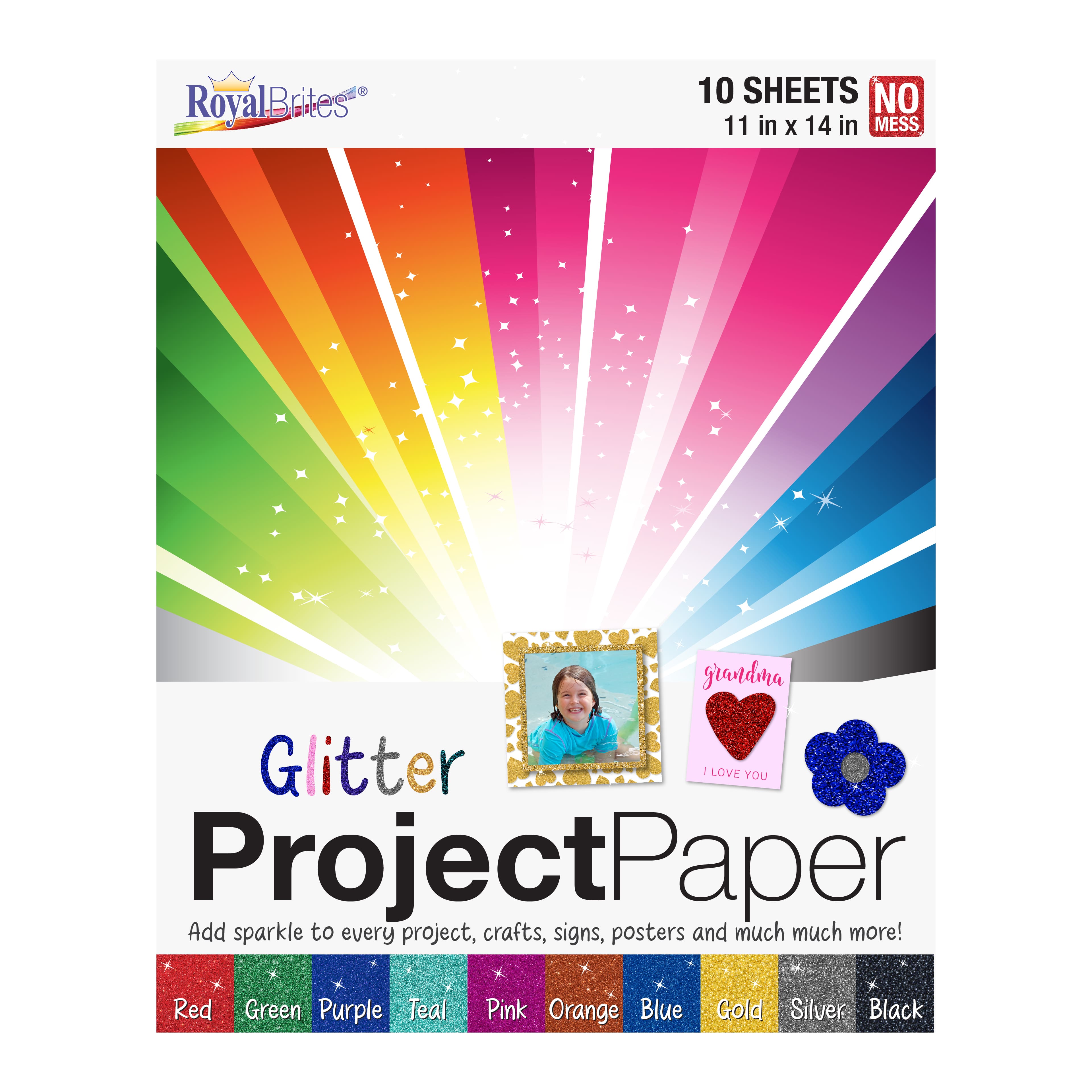 Royal Brites&#xAE; 11&#x22; x 14&#x22; Glitter Project Paper Pack