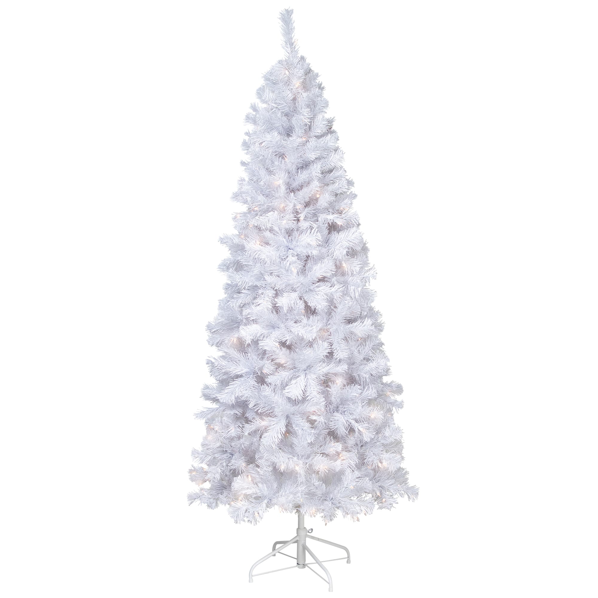 6.5ft. Pre-Lit White Winston Pine Artificial Christmas Tree, Clear Lights