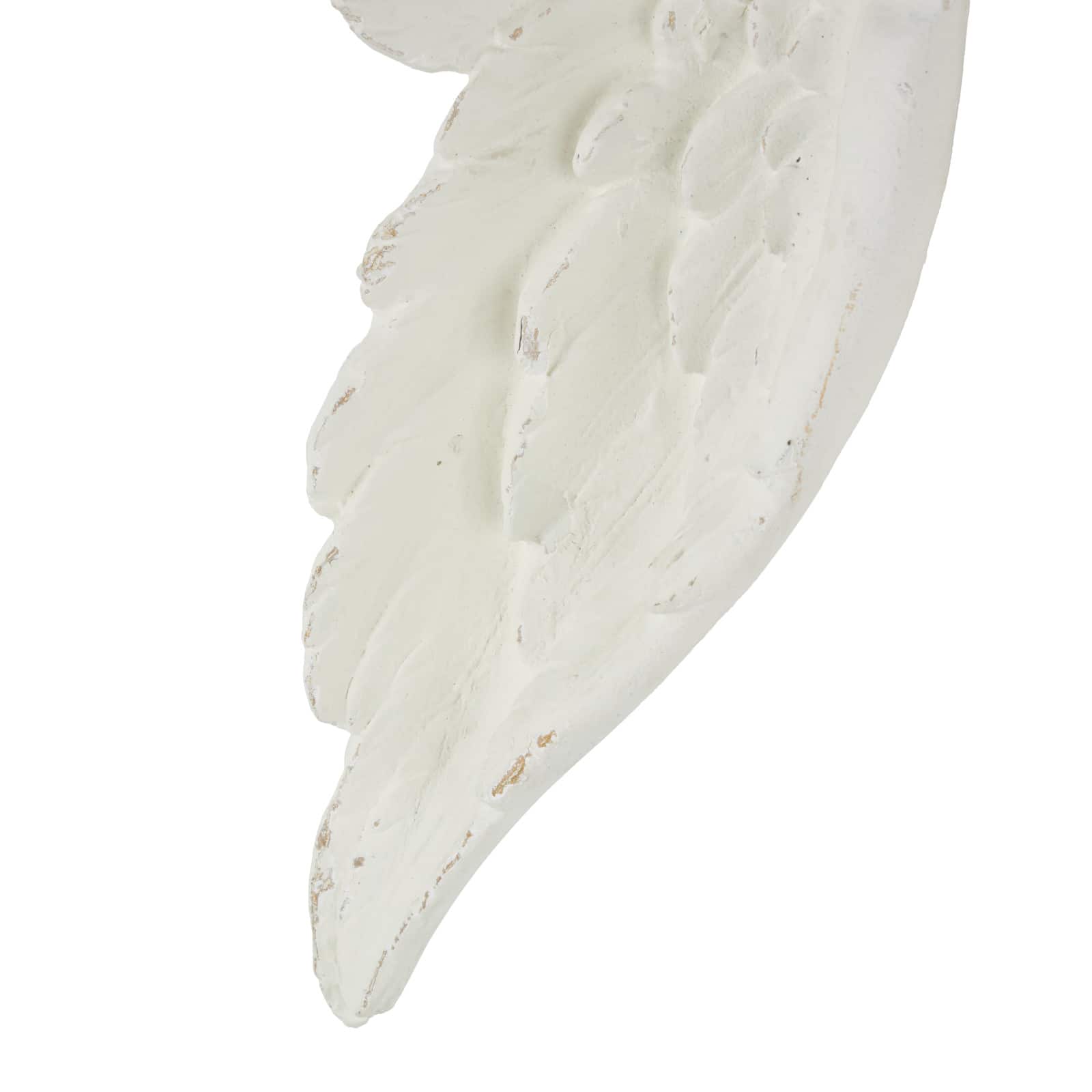 27" White Magnesium Oxide Bird Carved Wings Wall Décor Set