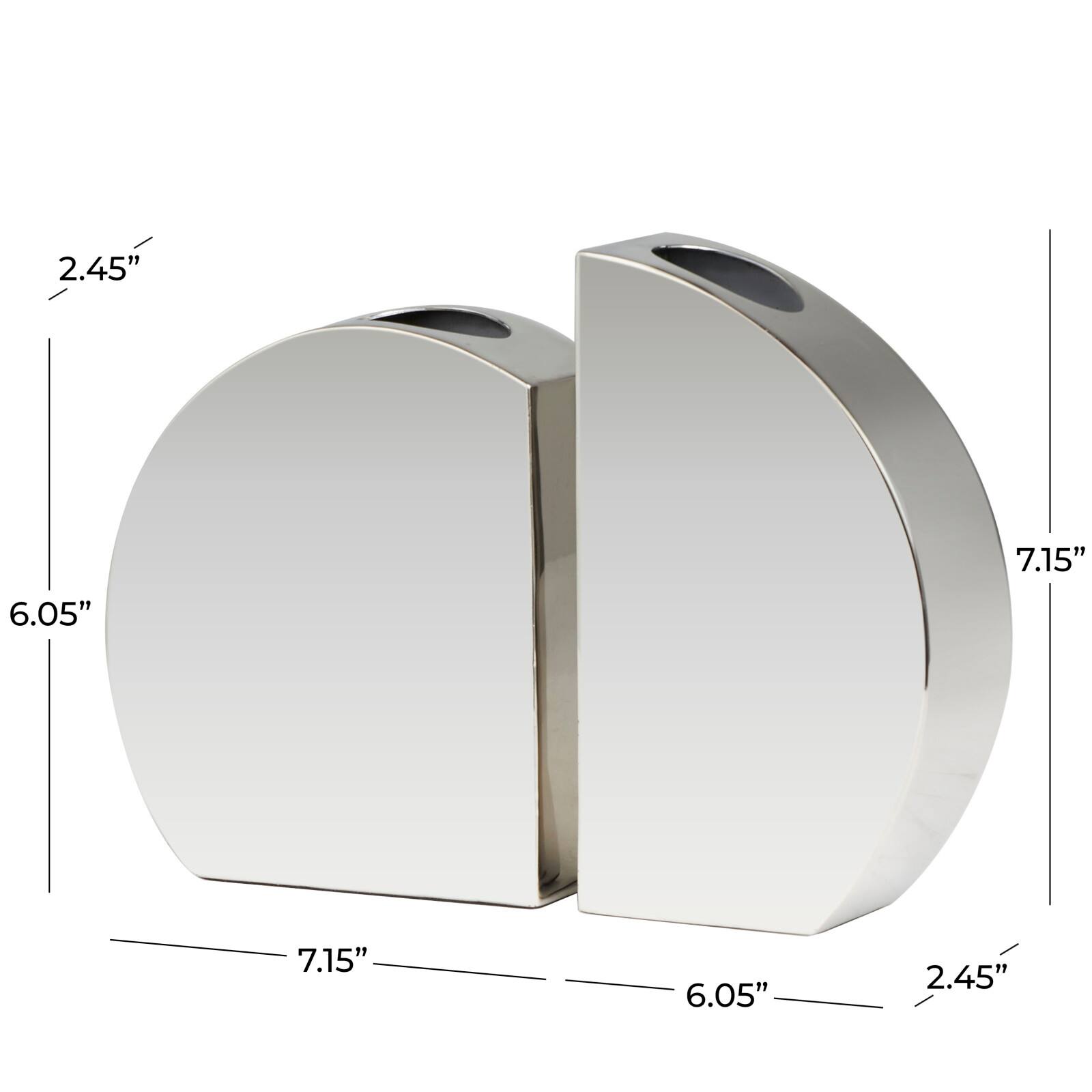 Silver Mirror Finish Stainless Steel Vase Set