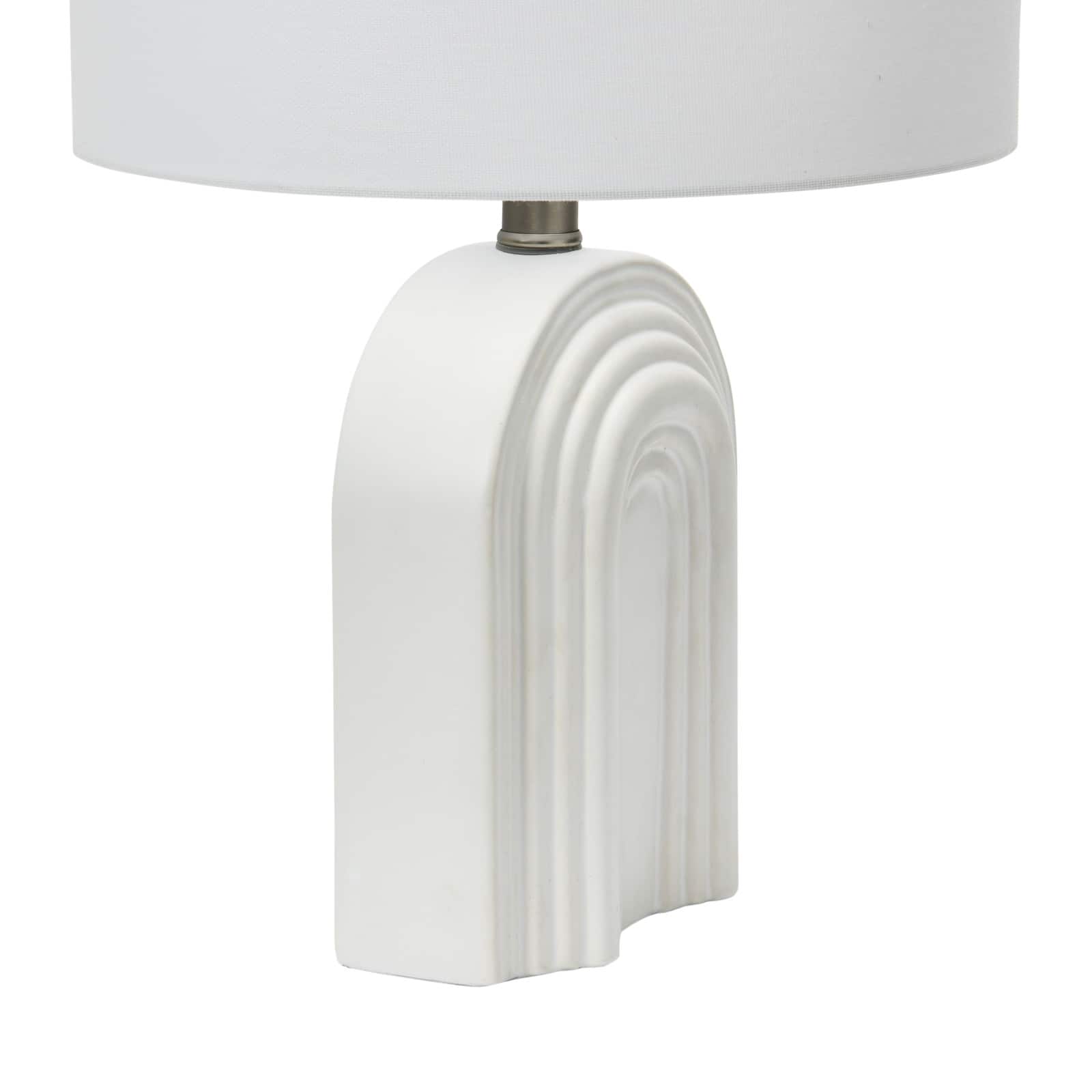 Hello Honey&#xAE; 19&#x22; Carved Arch Stoneware Table Lamp with Linen Drum Shade