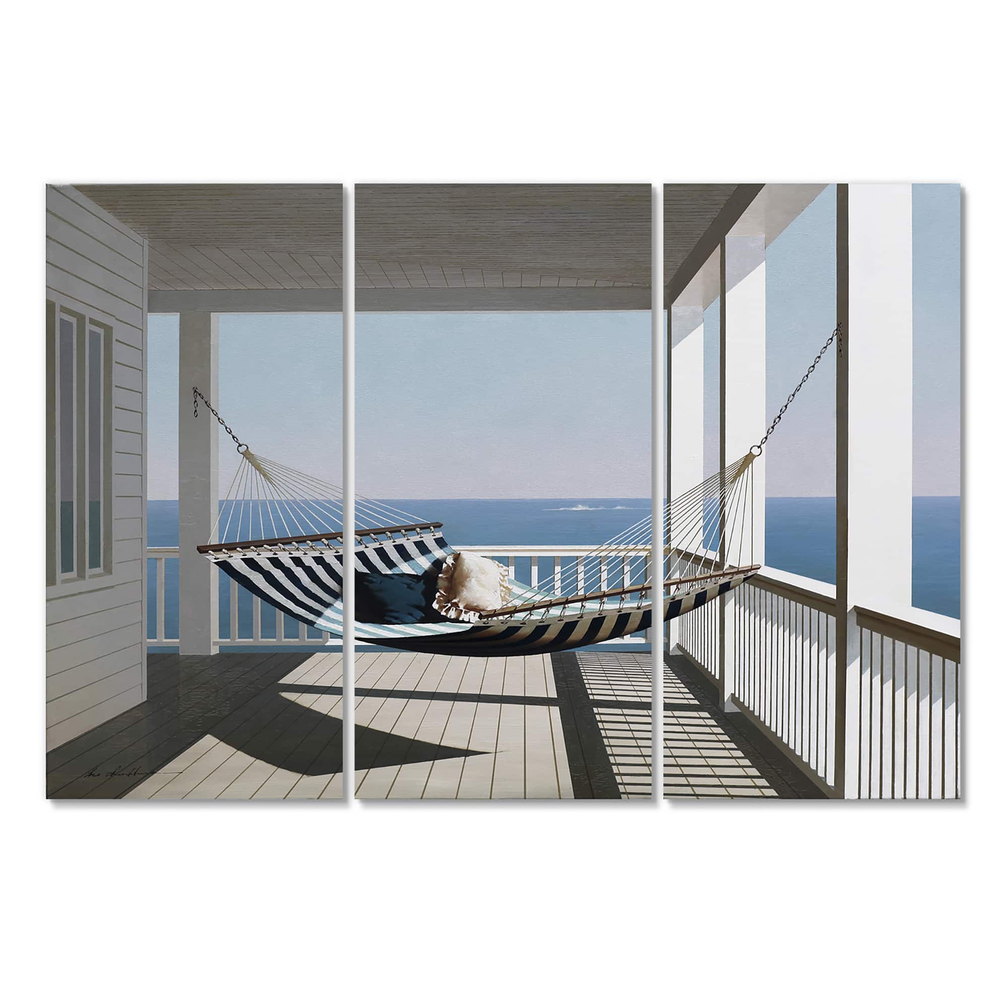 Designart - Hammock & Pillows - Beach Canvas Wall Art