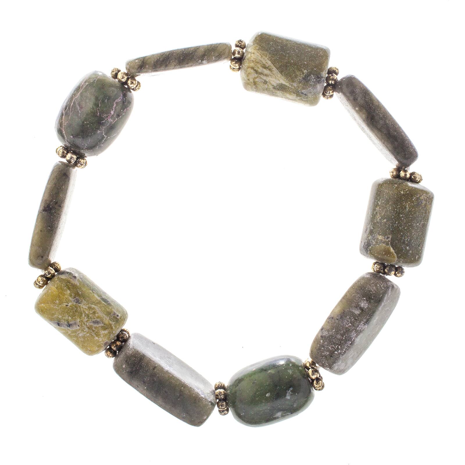 John Bead New Jade No.80 Natural Stone Stretch Bracelet