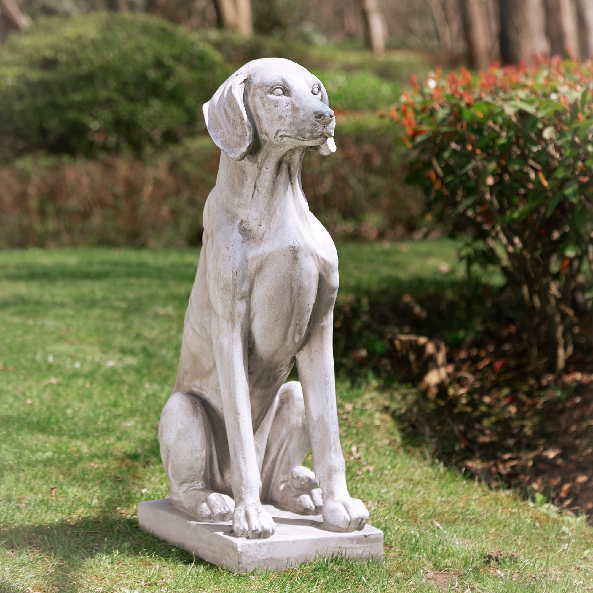 Glitzhome&#xAE; 28.25&#x22; Light Gray Sitting Labrador Retriever Dog Statues, 2ct.