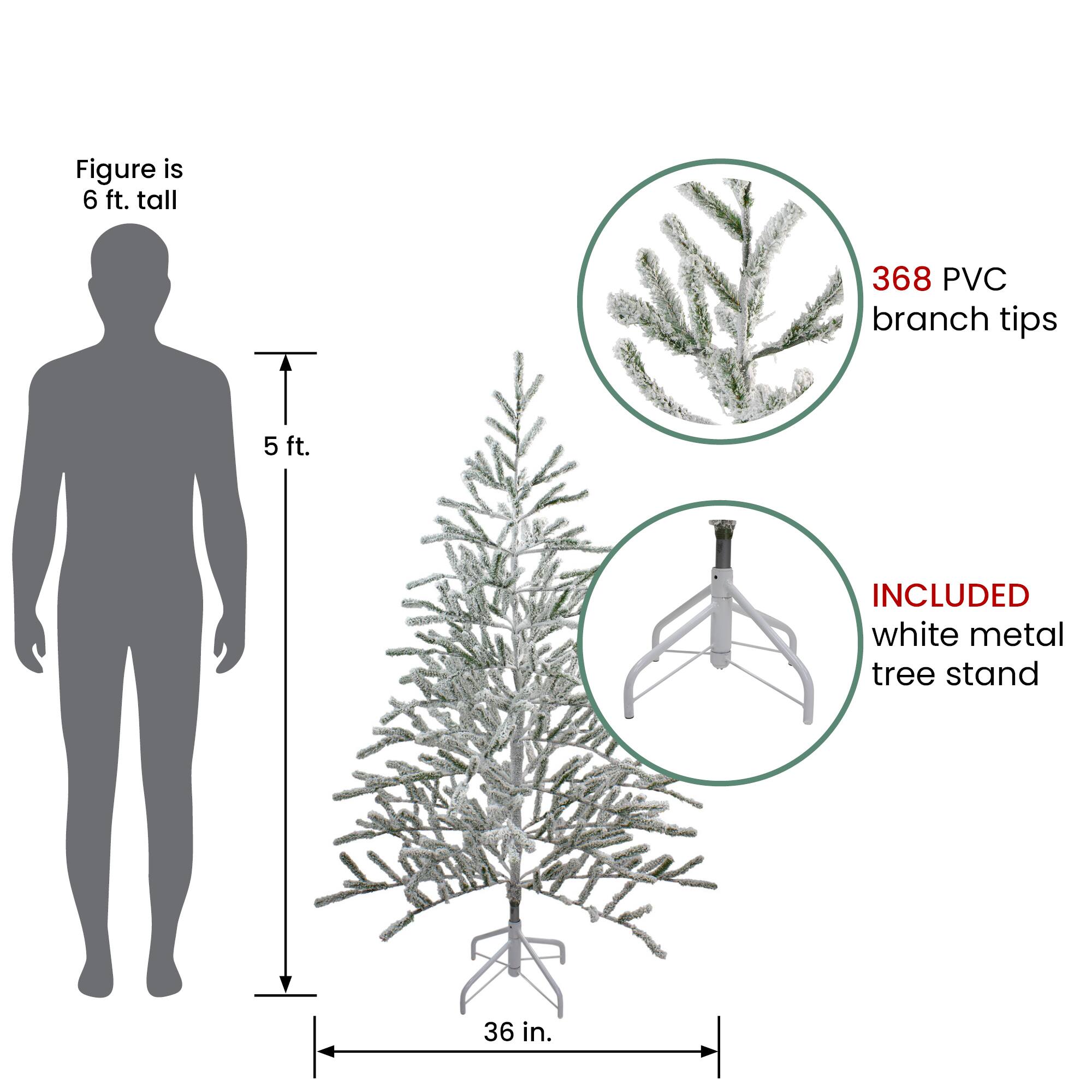 5ft. Unlit Flocked Alpine Twig Artificial Christmas Tree