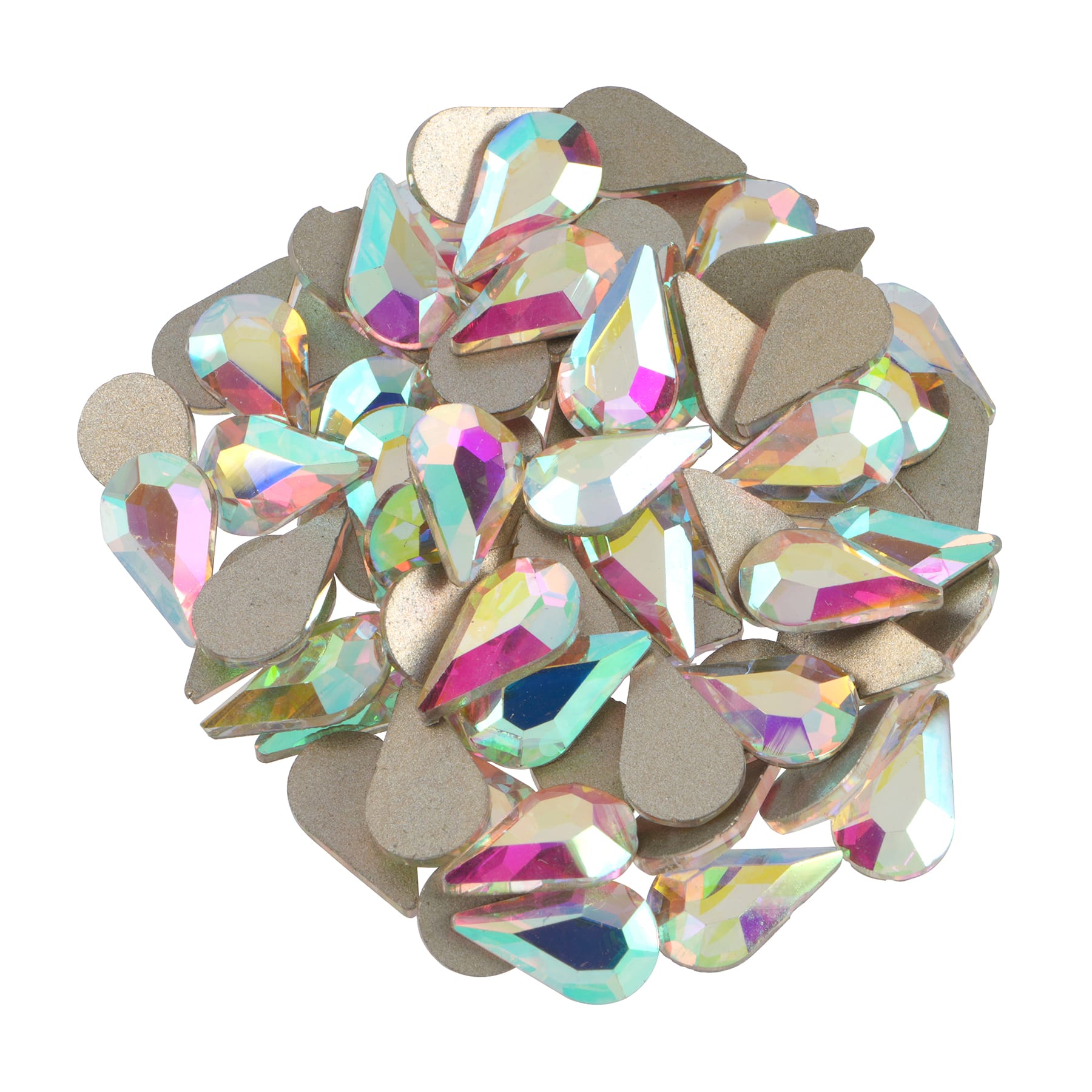 Clear Aurora Borealis Teardrop Flatback Glass Rhinestones, 288ct. by Bead Landing&#x2122;