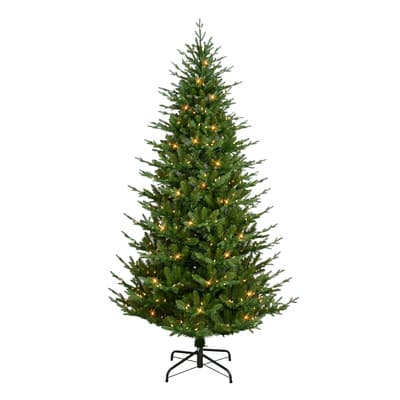 7.5ft. Pre-lit Boulderwood Spruce Artificial Christmas Tree, Clear 