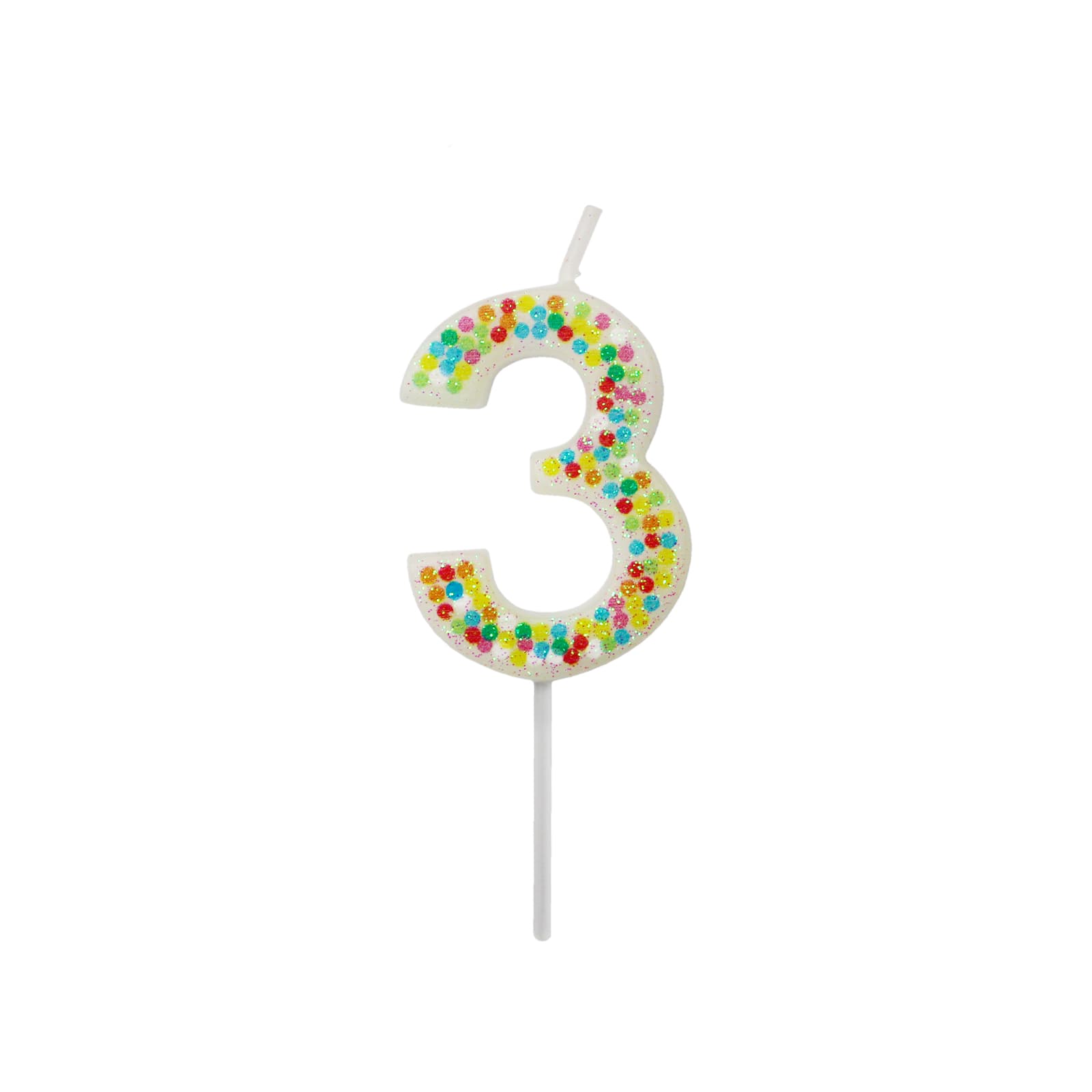 12 Pack: Confetti Number Birthday Candle by Celebrate It™