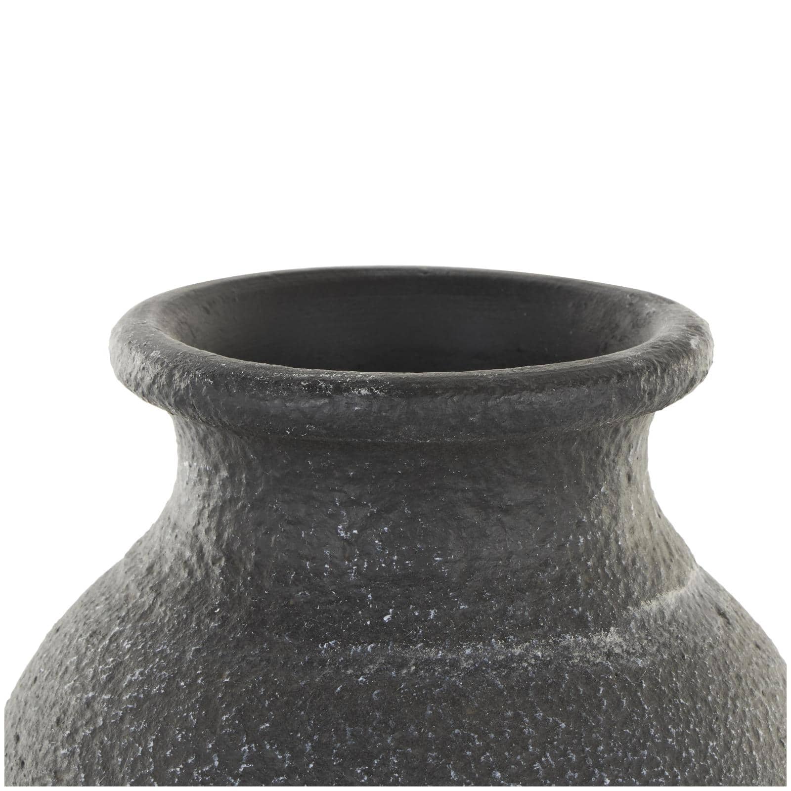 Whitewashed Black Textured Decorative Ceramic Vase