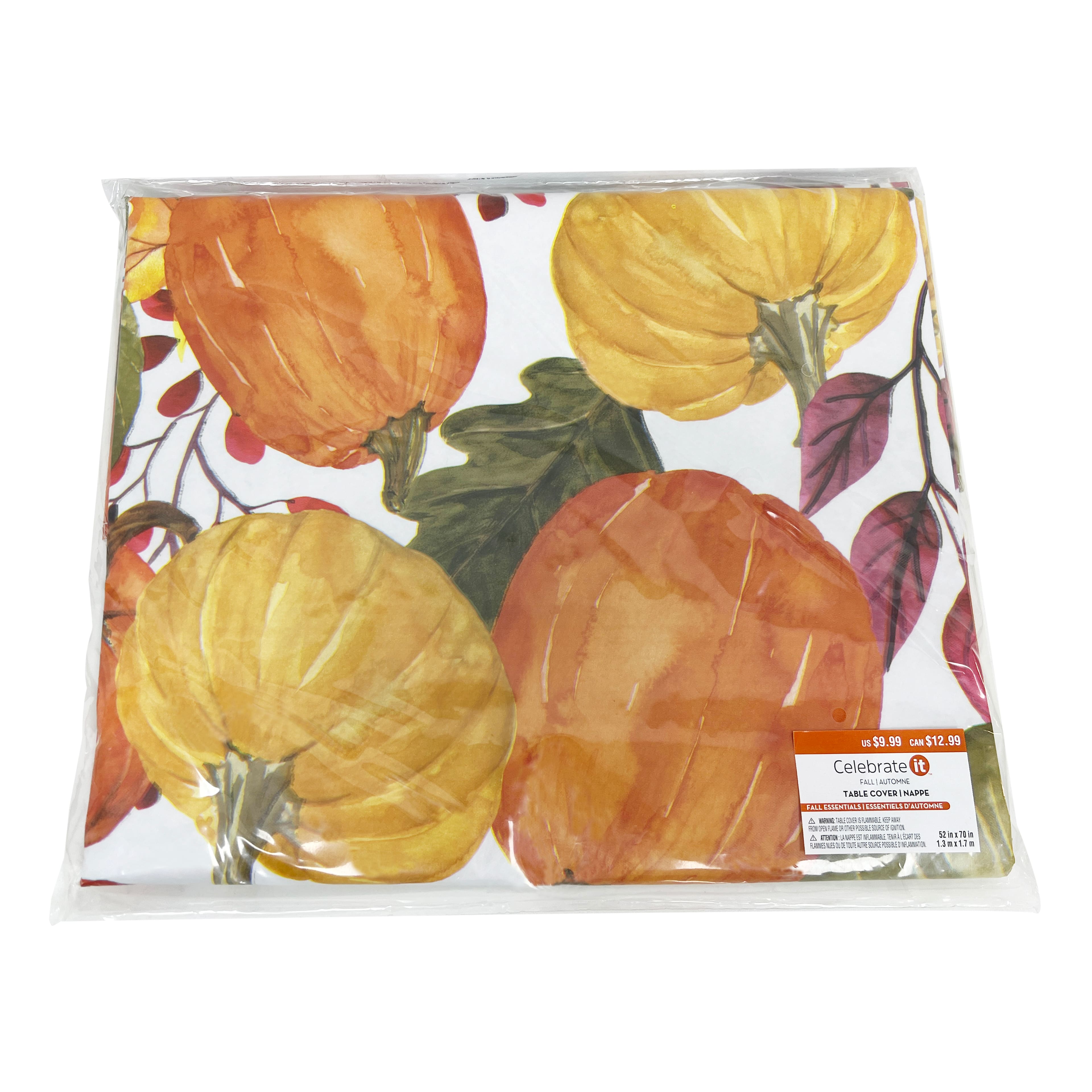 70&#x22; Tossed Pumpkins Table Cover by Celebrate It&#x2122;
