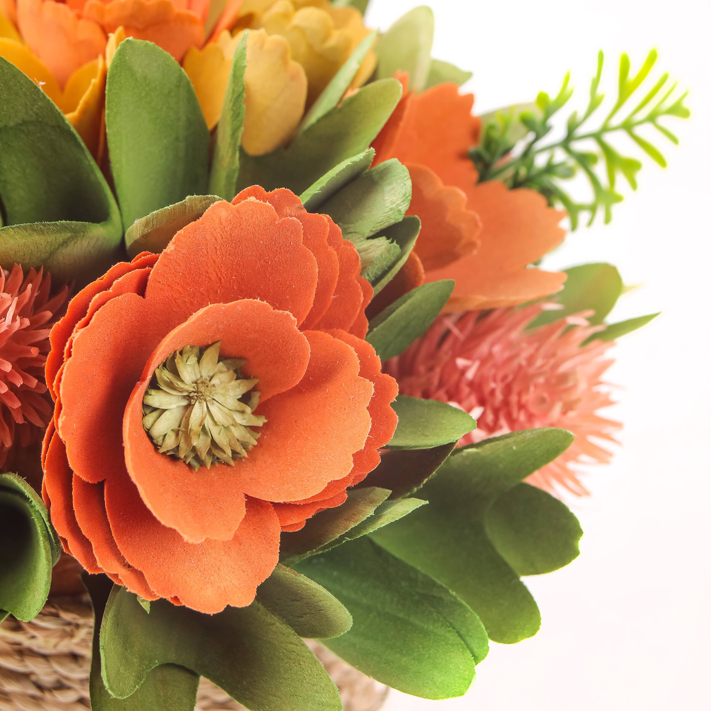 8" Spring Rope Basket Floral Bundle