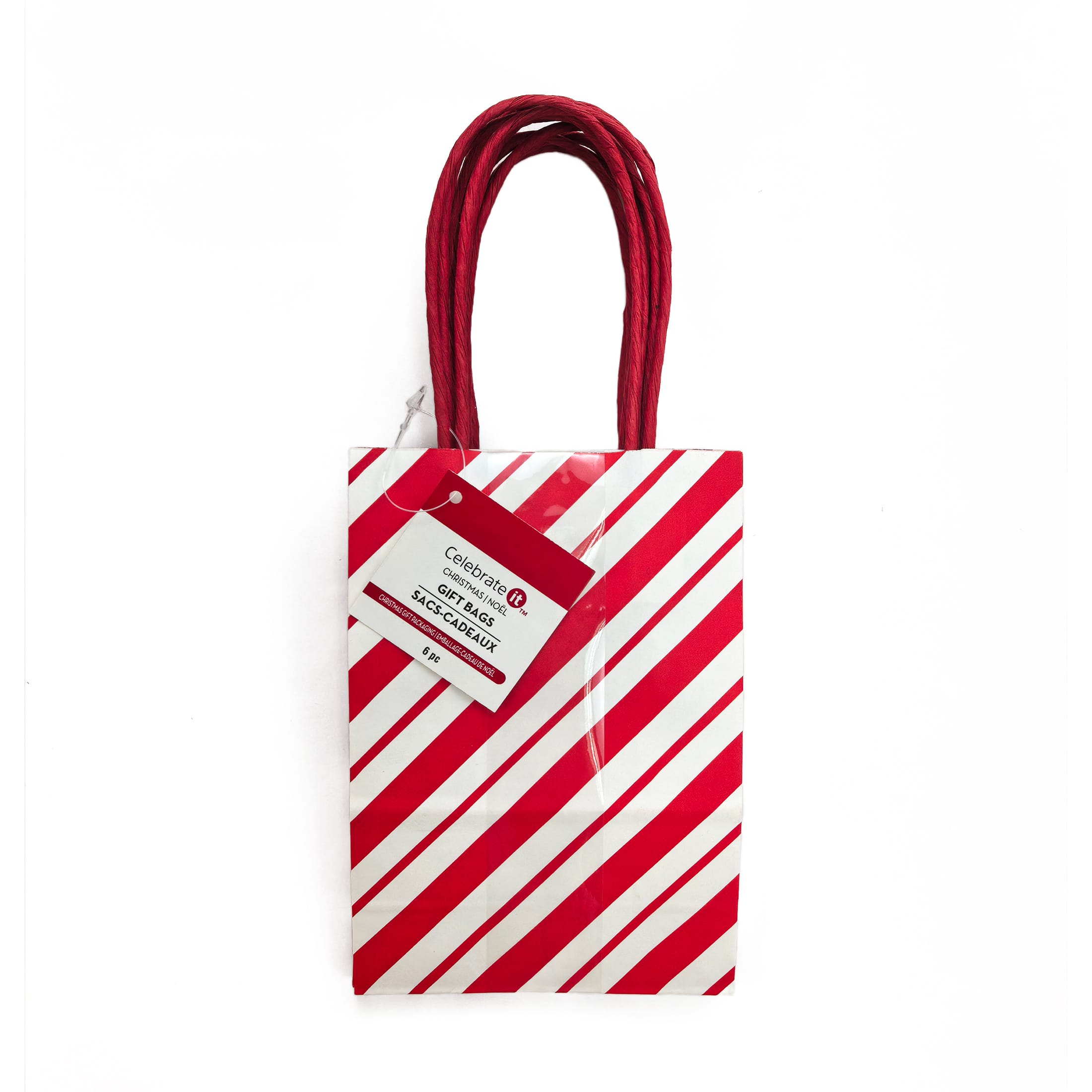 Mini Peppermint Stripes Gift Bags, 6ct. by Celebrate It™