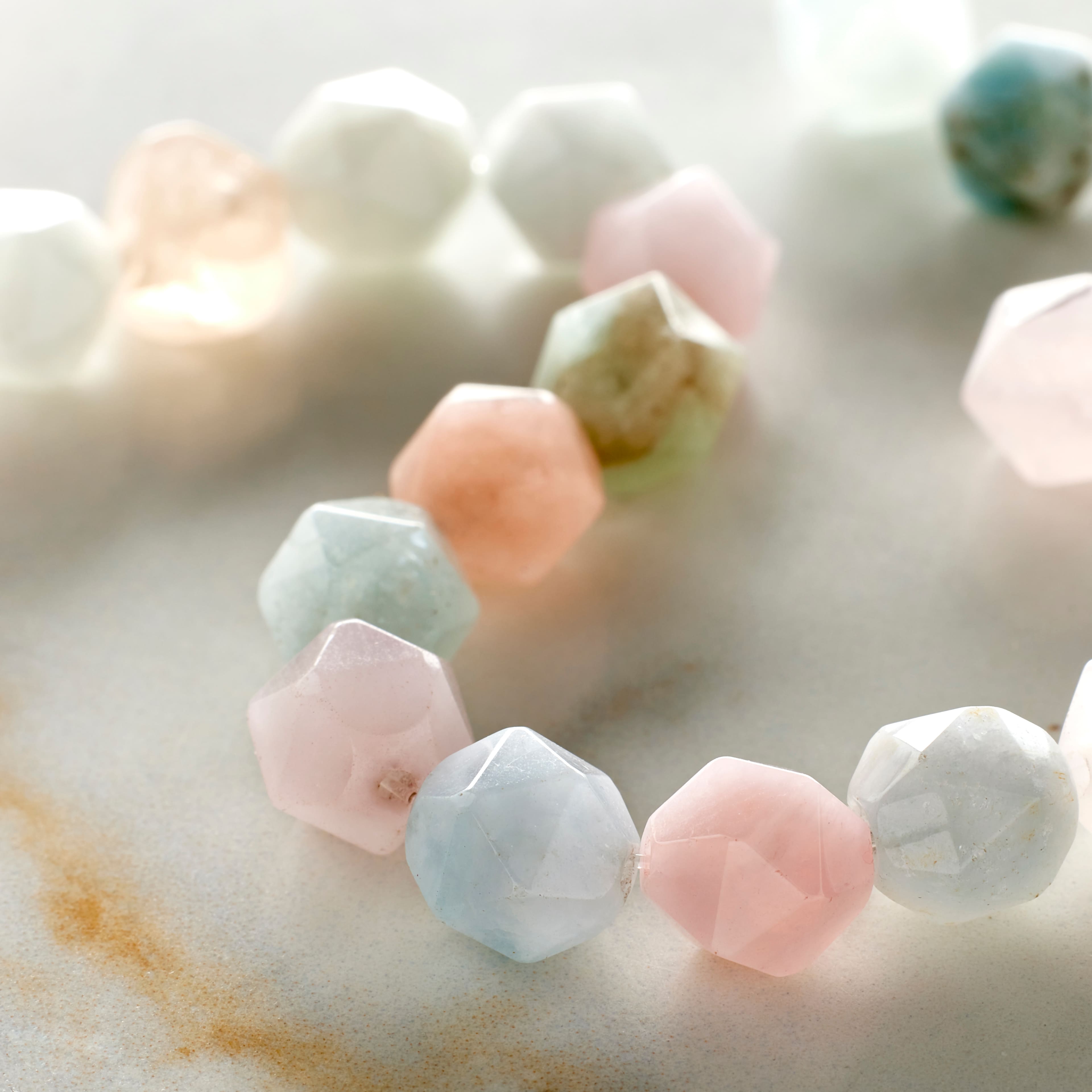 Morganite Faceted Beads by Bead Landing&#x2122;, 8mm