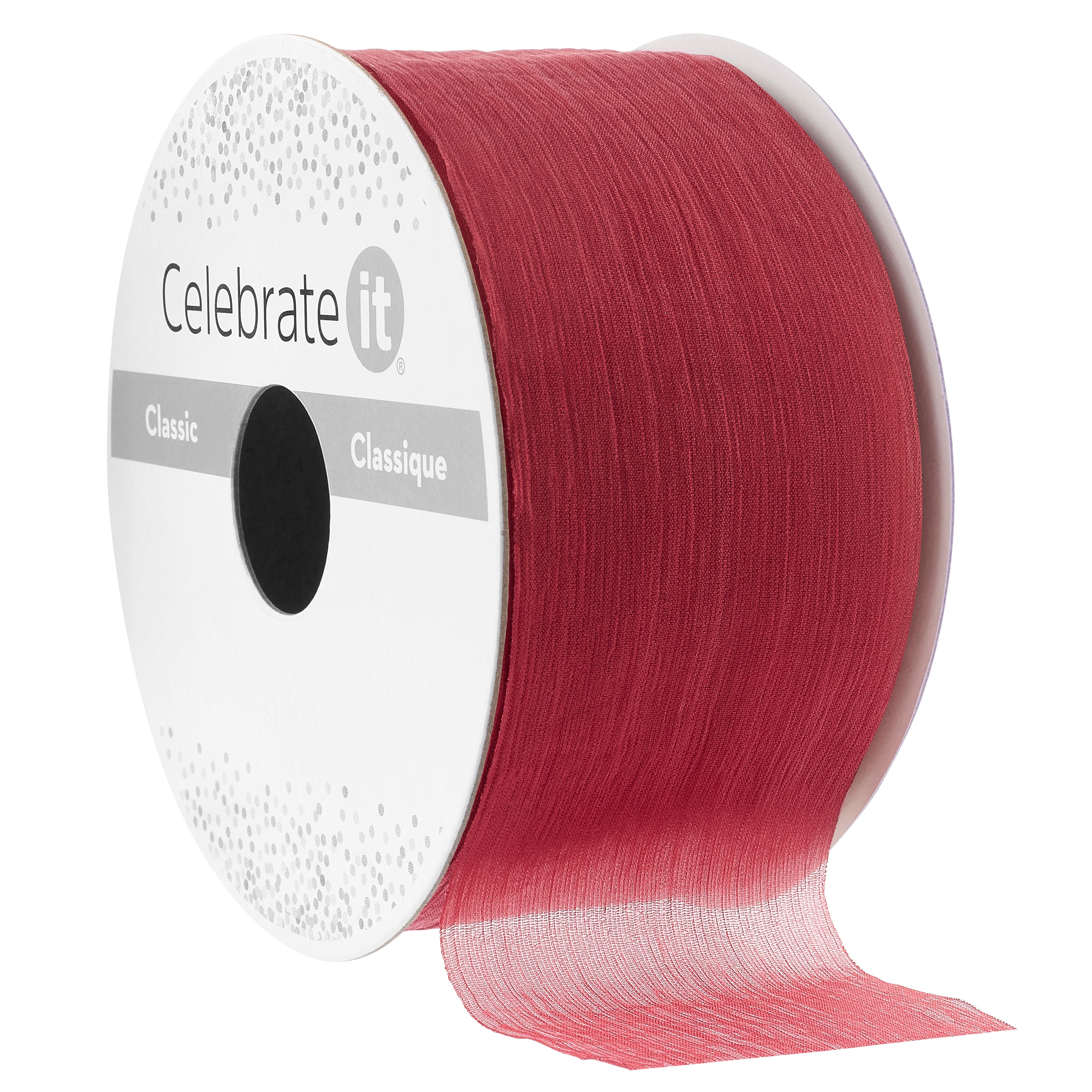 1.5&#x22; x 3yd. Crinkle Sheer Cut Edge Ribbon by Celebrate It&#x2122;