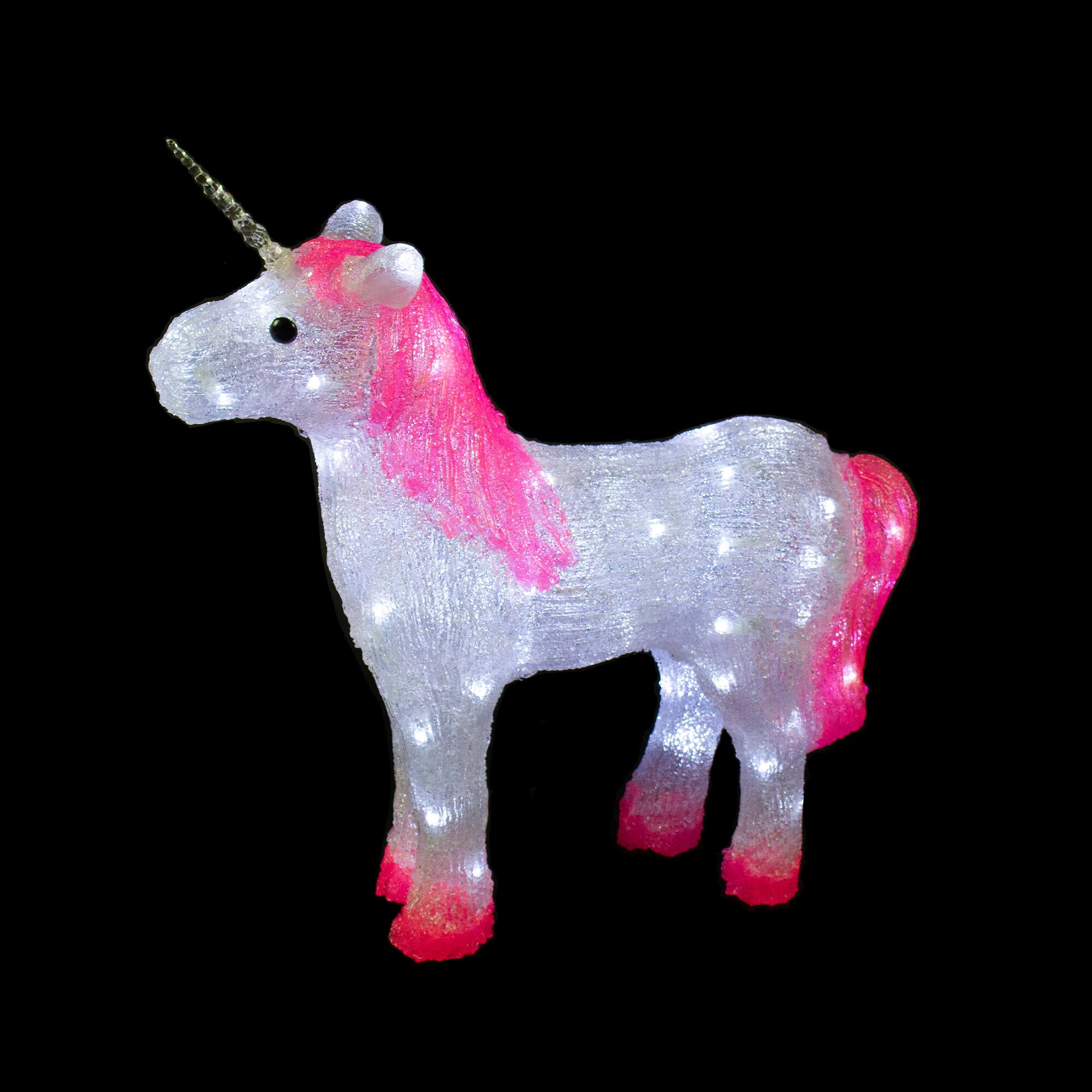 23" Lighted Commercial Grade Acrylic Unicorn Christmas Display Decoration