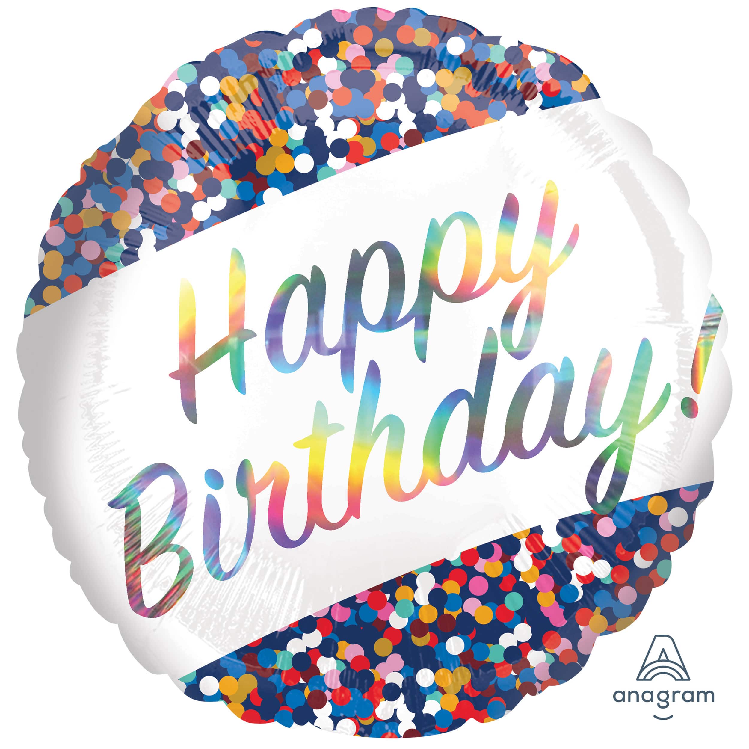 18" Iridescent Birthday Confetti Foil Balloon
