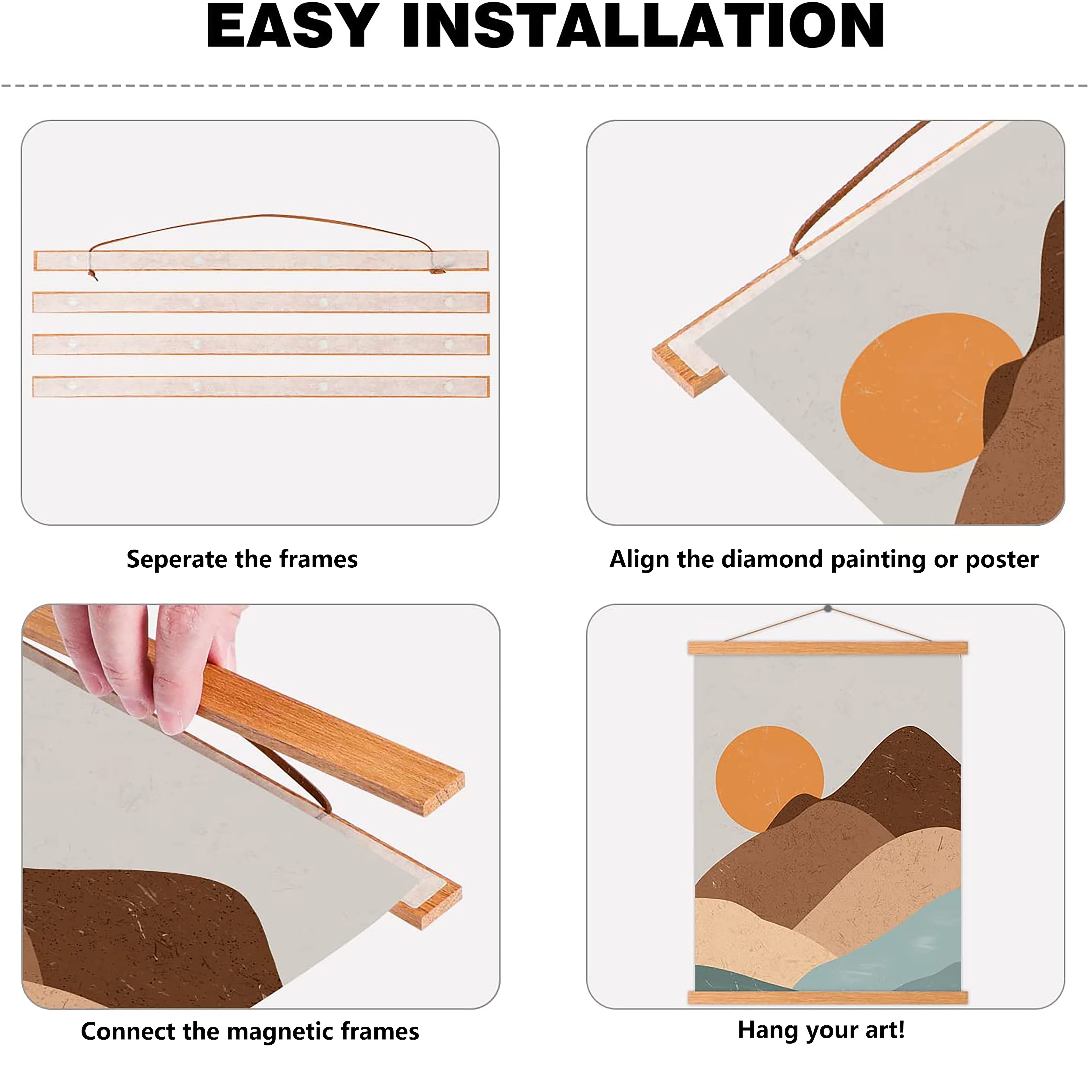 Sparkly Selections Magnetic Wooden Frame for Diamond Painting or Posters