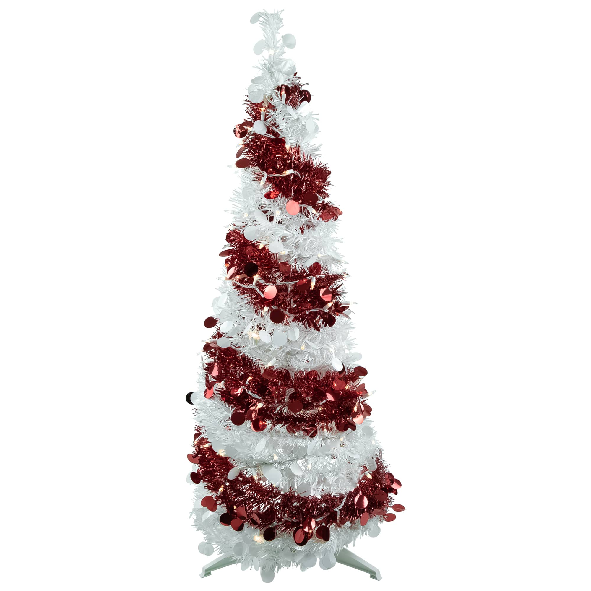 4ft. Pre-Lit Candy Cane Pop-Up Artificial Christmas Tree, Clear Lights