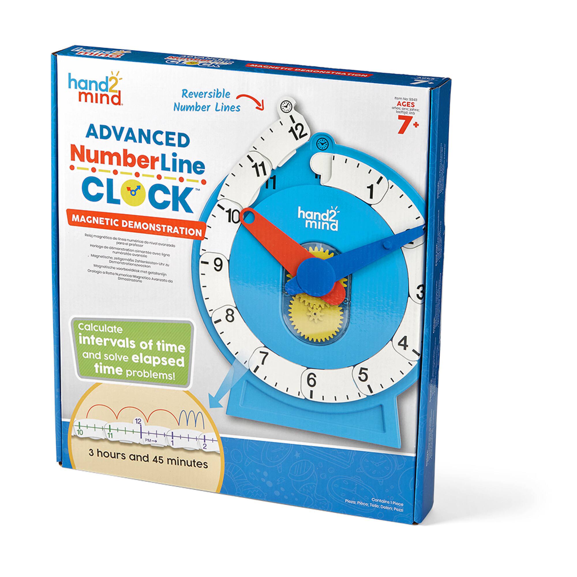 hand2mind® Magnetic Demonstration Advanced NumberLine Clock™
