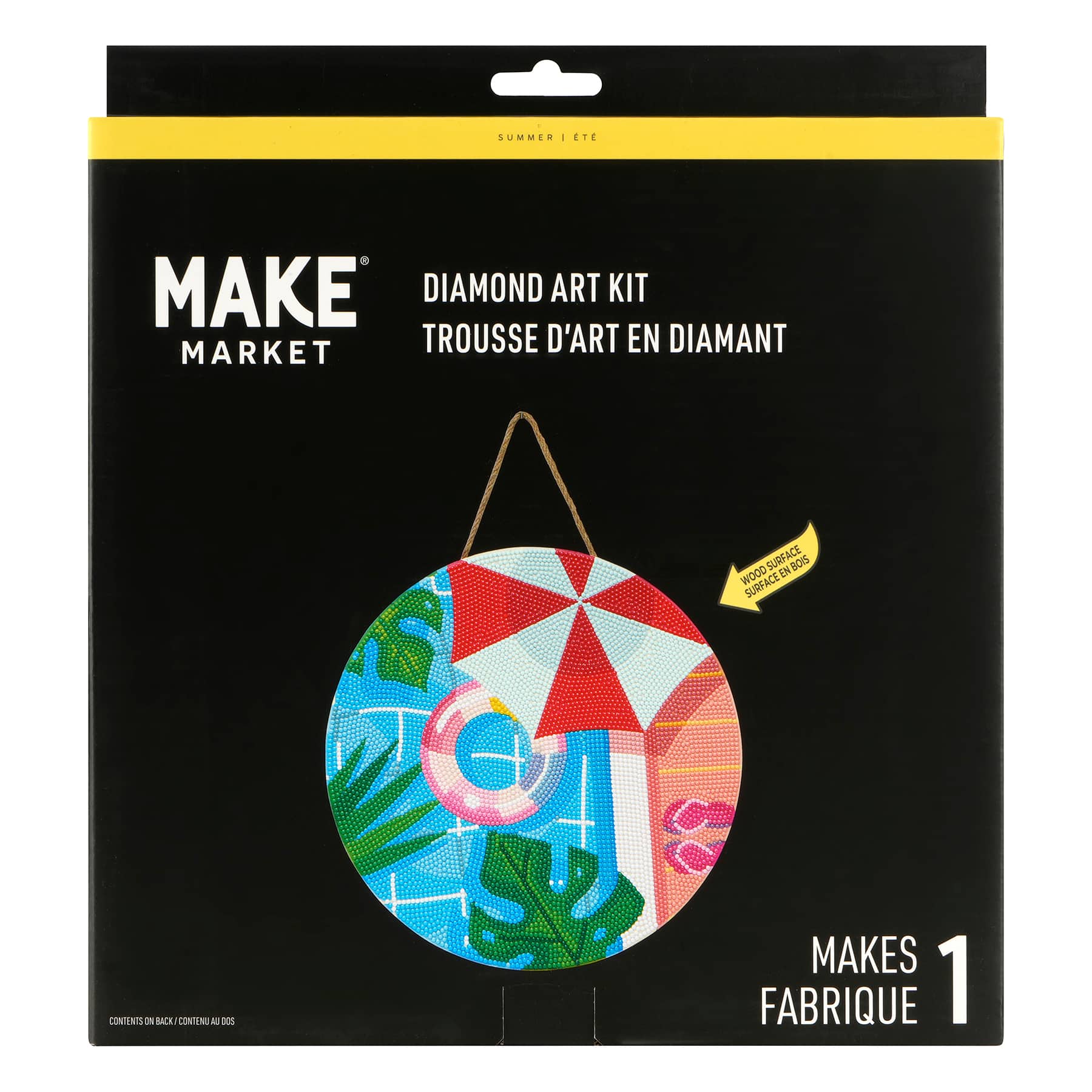 Swimming Pool Wood Plaque Diamond Art Kit by Make Market&#xAE;