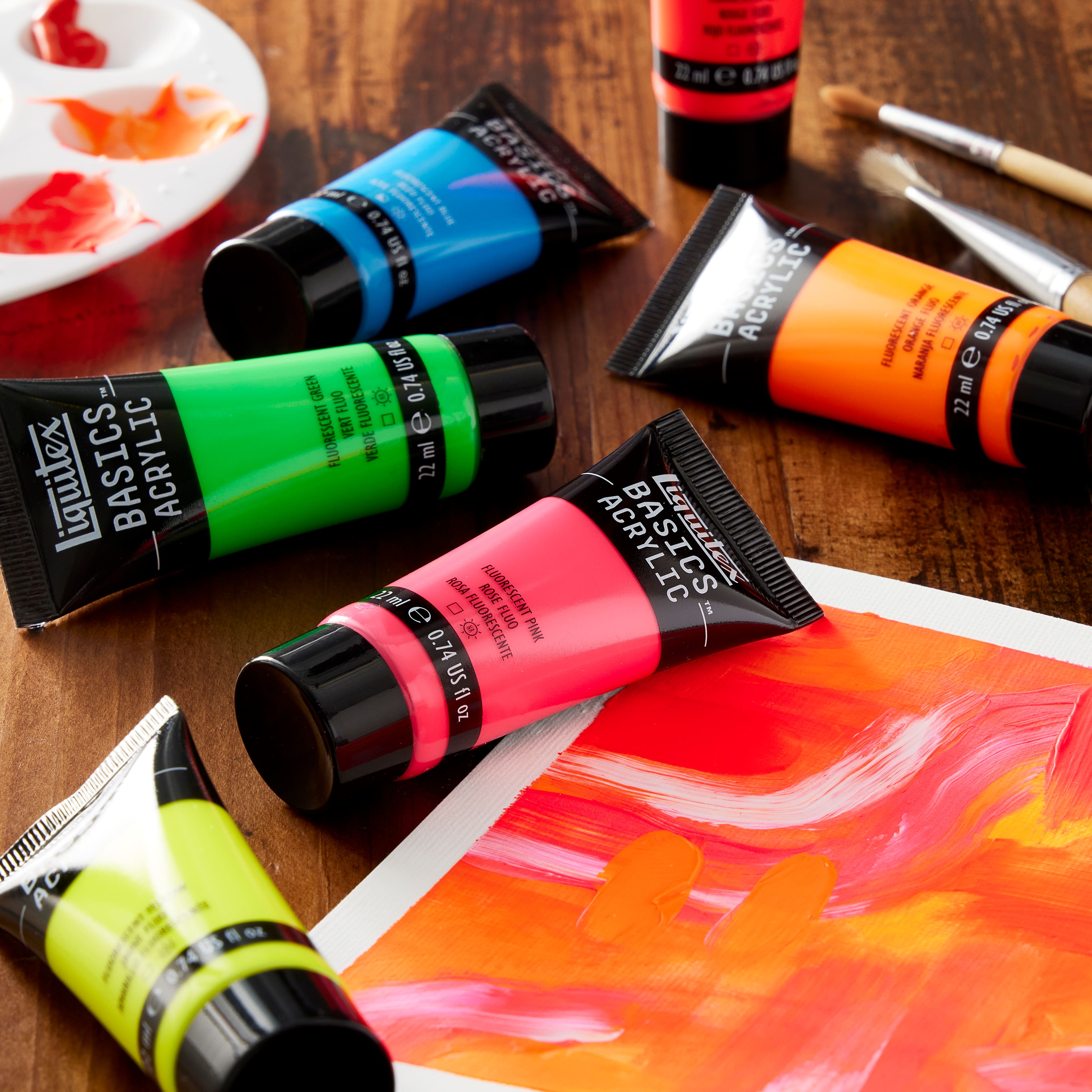 Liquitex® BASICS™ Fluorescent 6 Color Acrylic Paint Set | Michaels