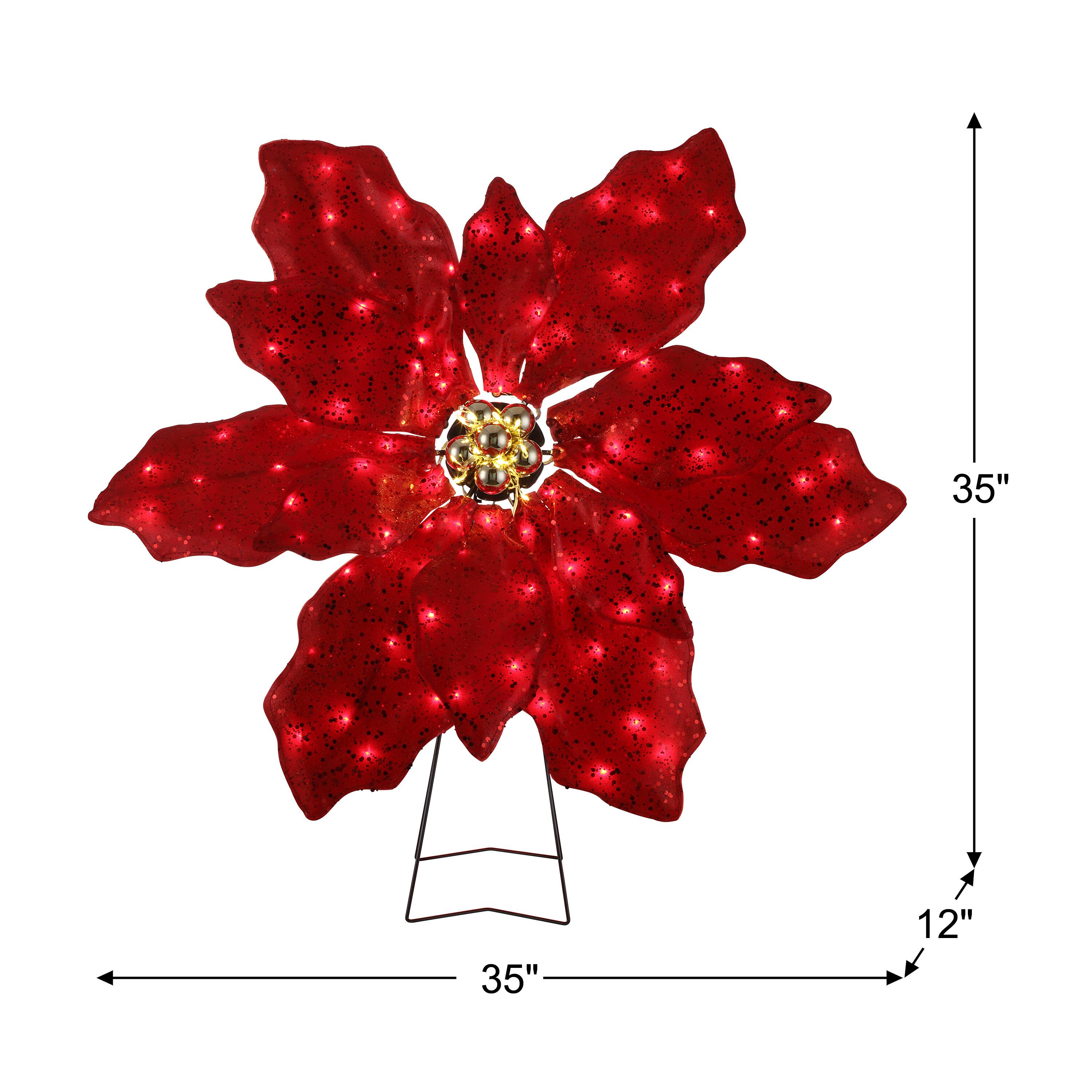 Mr. Christmas 35&#x22; Outdoor Twinkling LED Poinsettia