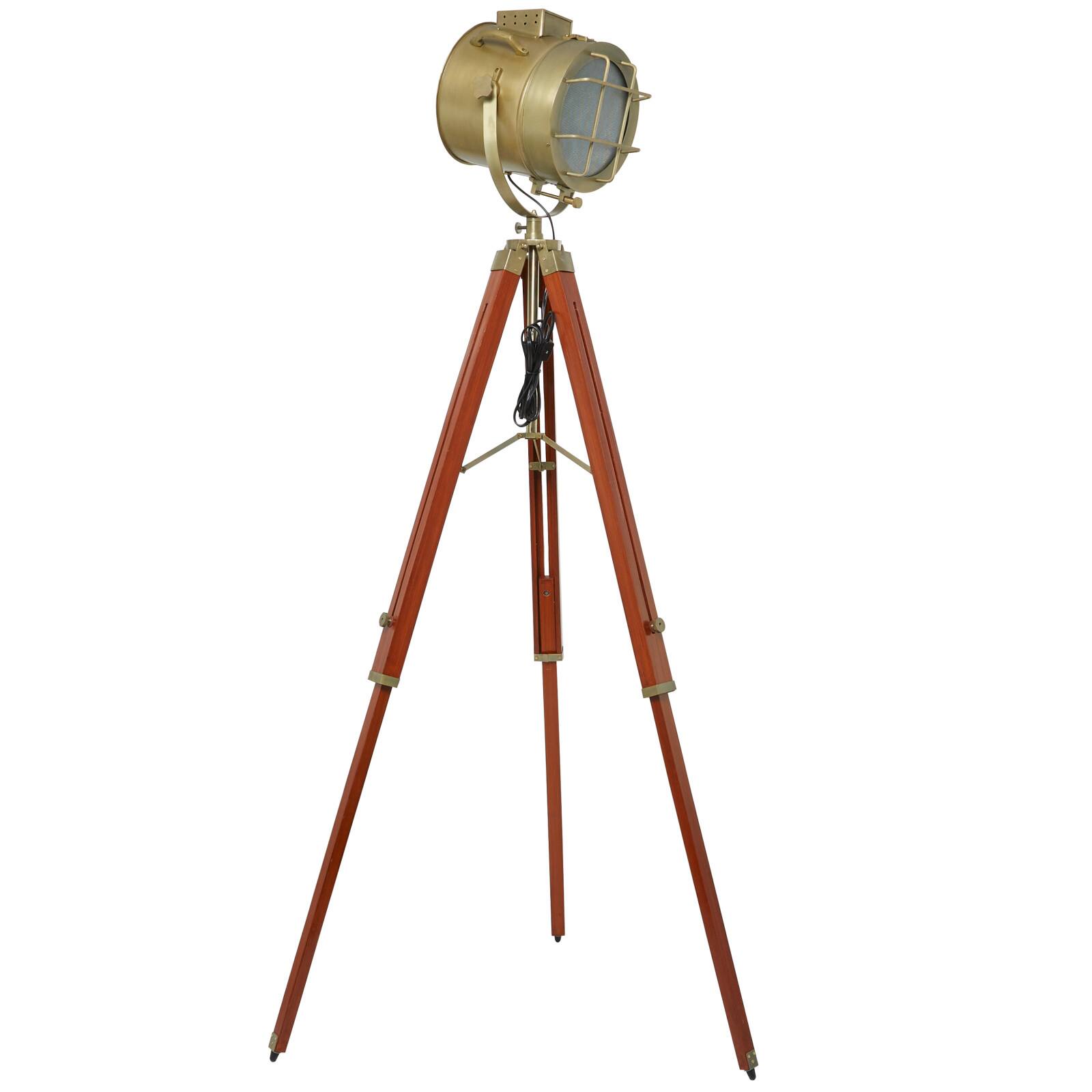 Brown Stainless Steel Spotlight Floor Lamp 31&#x22; x 31&#x22; x 68&#x22;