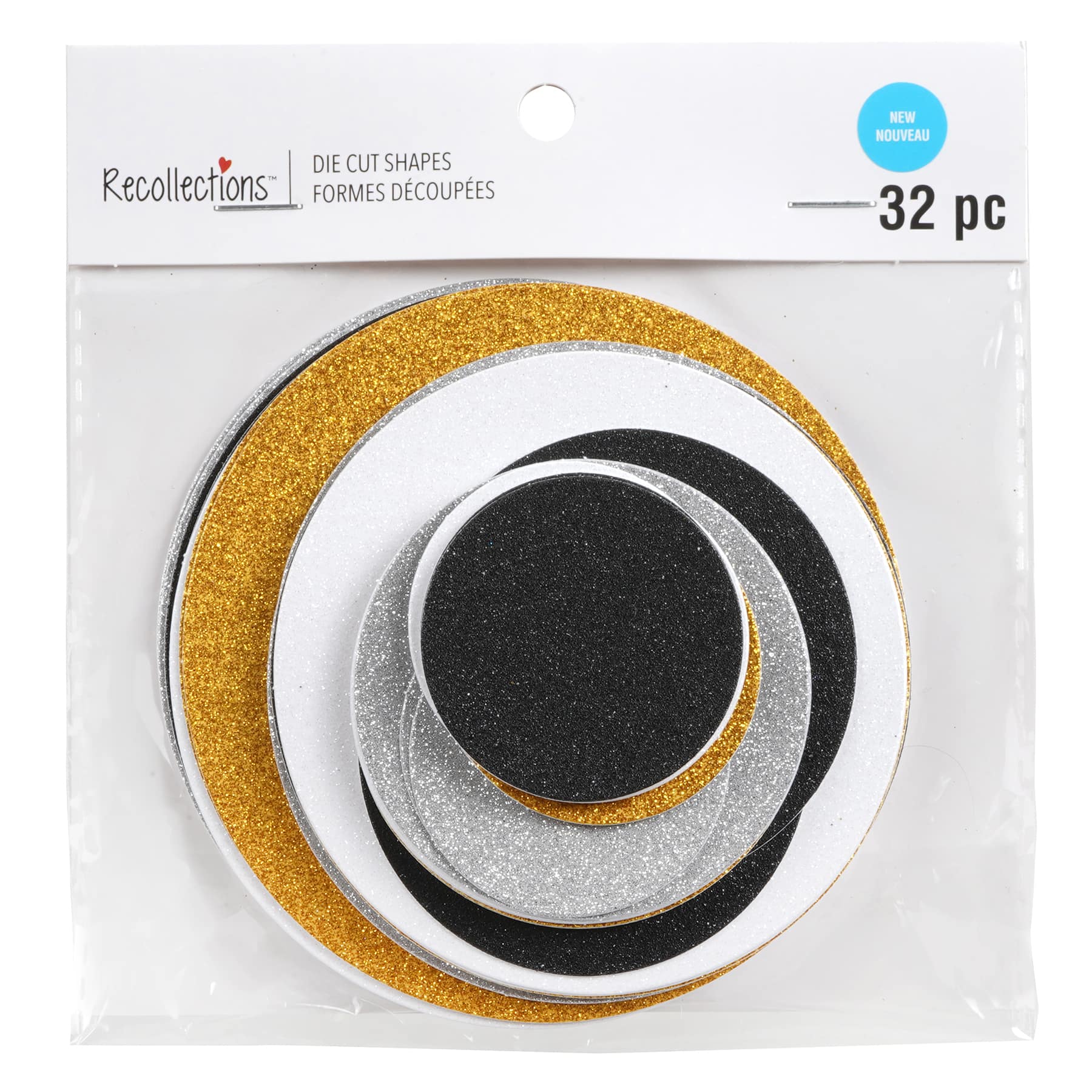 Metallic Glitter Circle Die Cut Shapes by Recollections&#x2122;