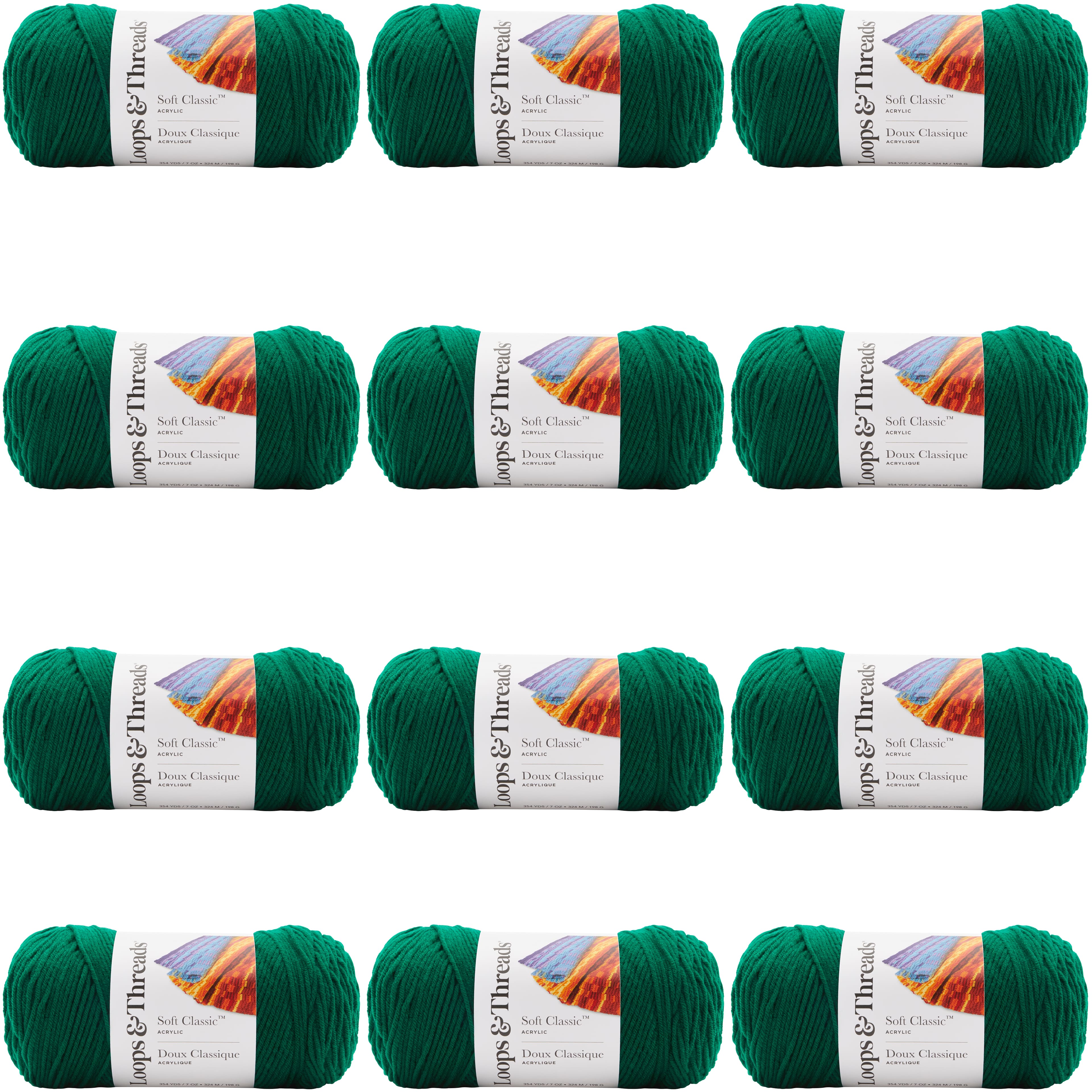 12 Pack: Soft Classic™ Solid Yarn by Loops & Threads®