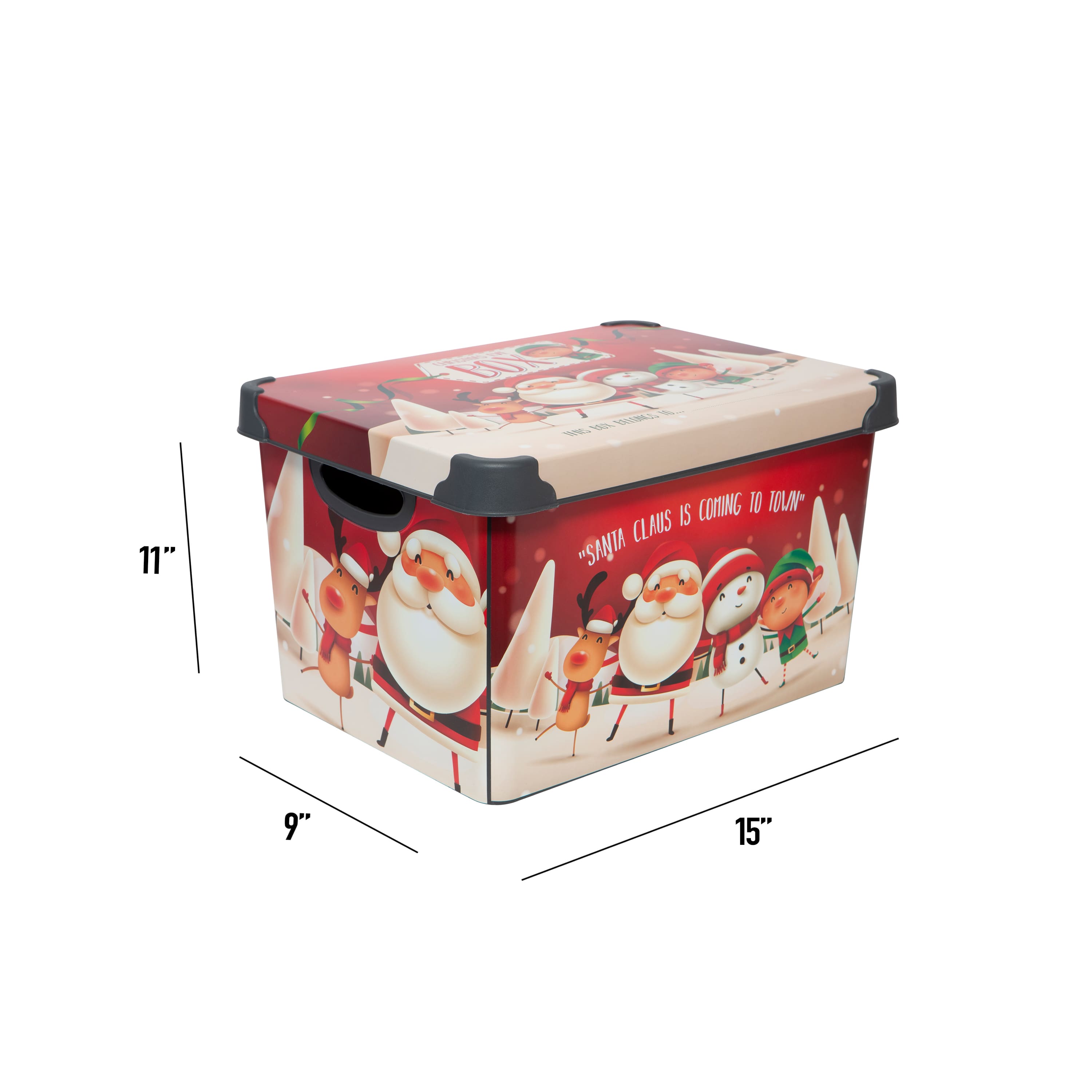 Simplify Santa Clause is Coming to Town Storage Tote Bin