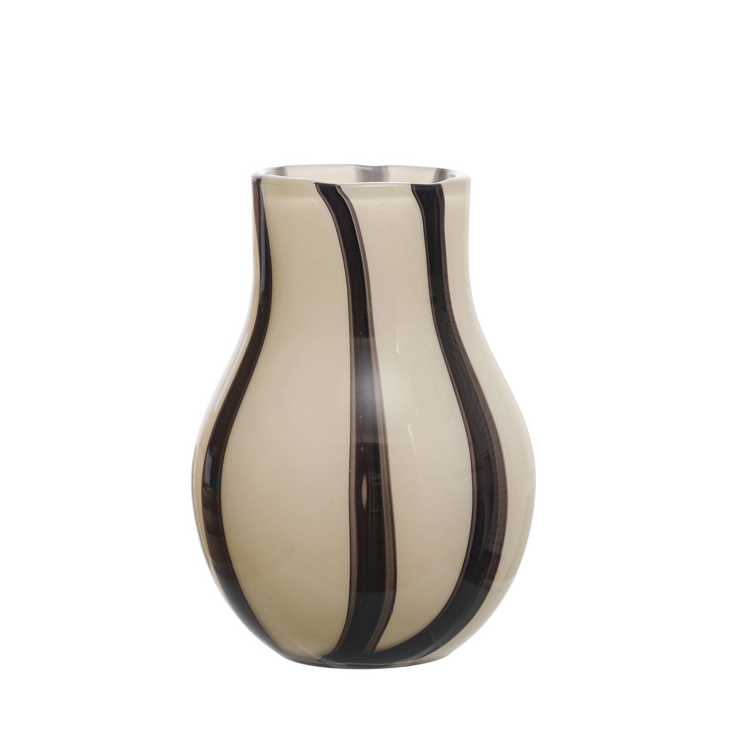 Hello Honey&#xAE; 7.75&#x22; Black &#x26; White Striped Glass Vase
