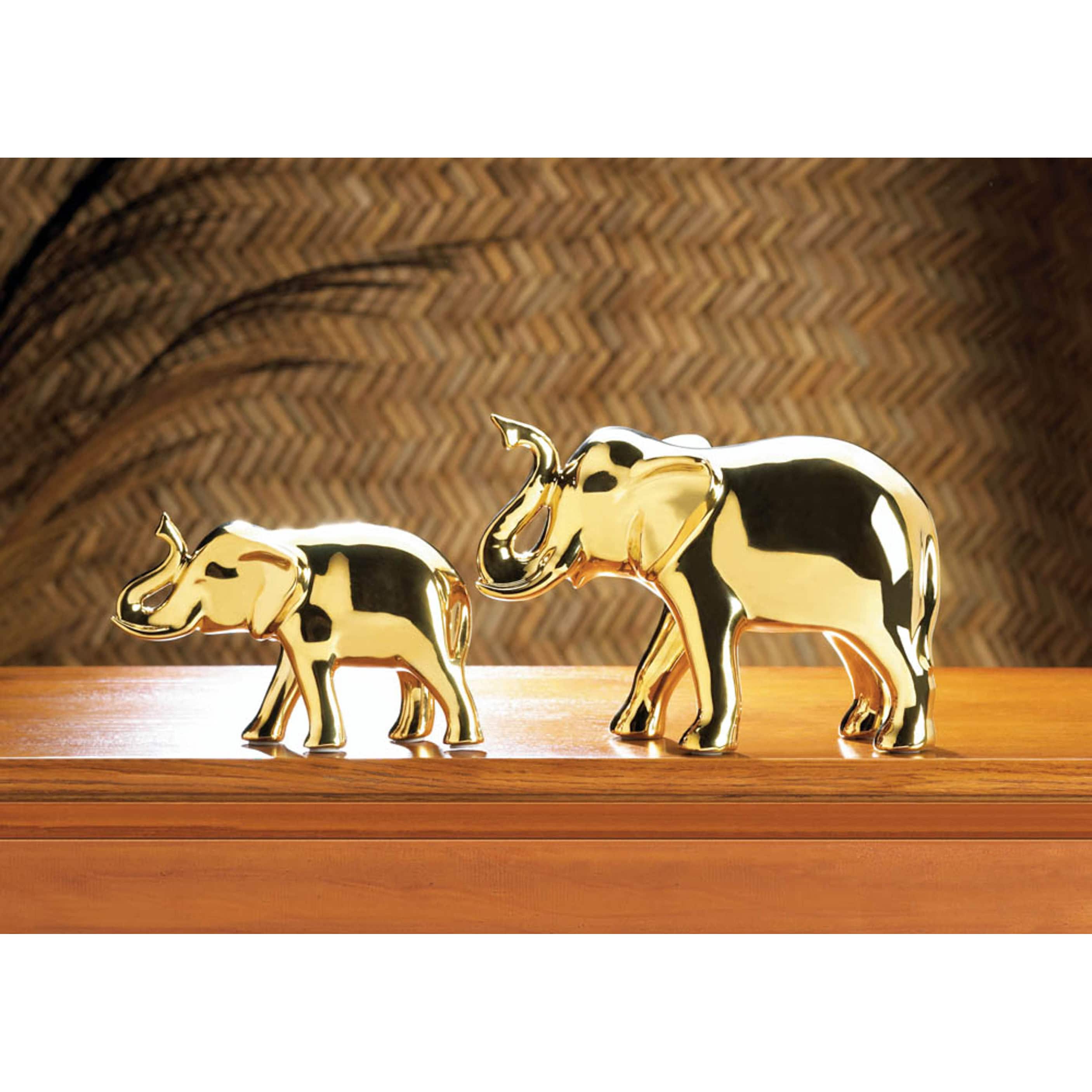 7&#x22; Golden Elephant Figure