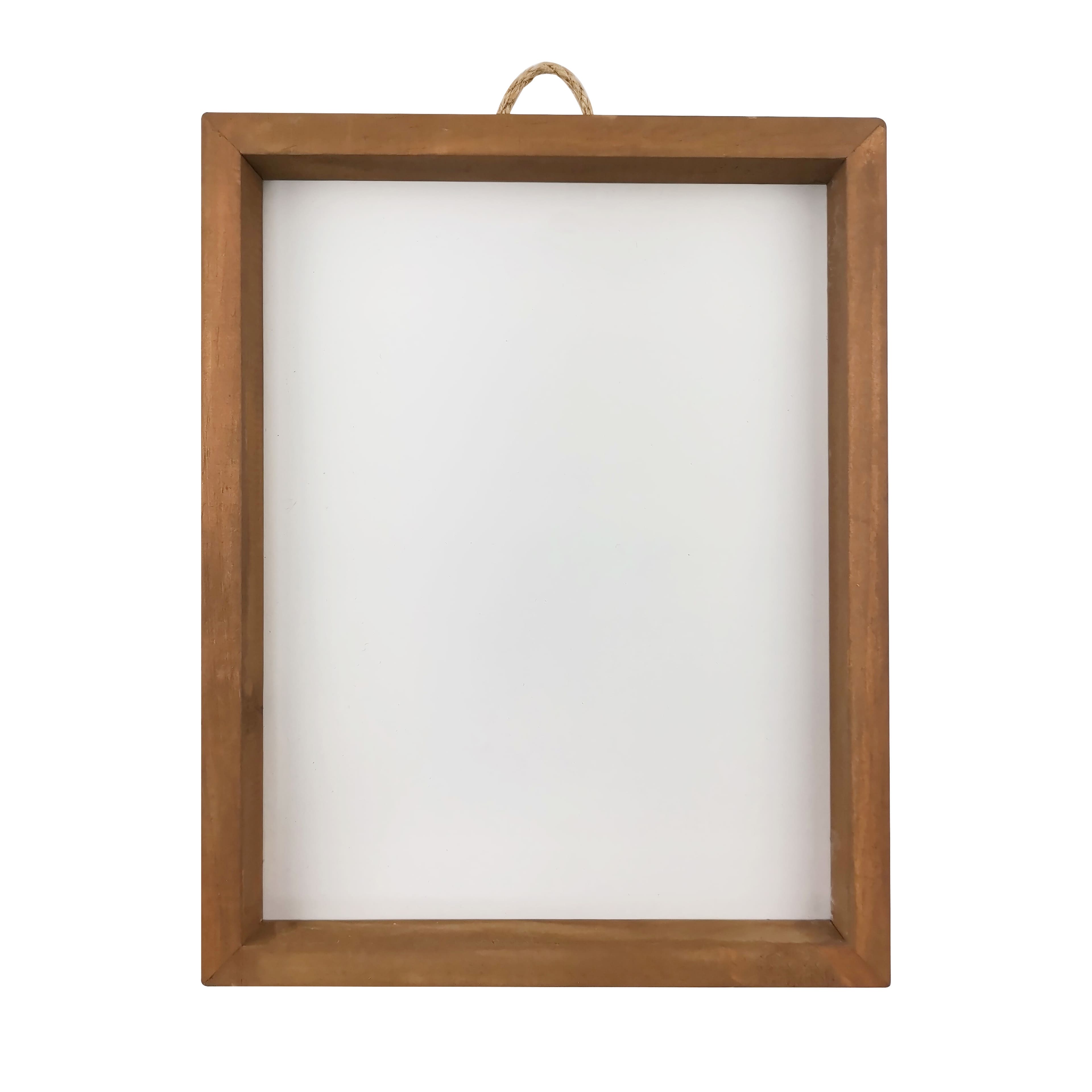 8&#x22; x 10&#x22; White Plaque with Brown Frame by Make Market&#xAE;