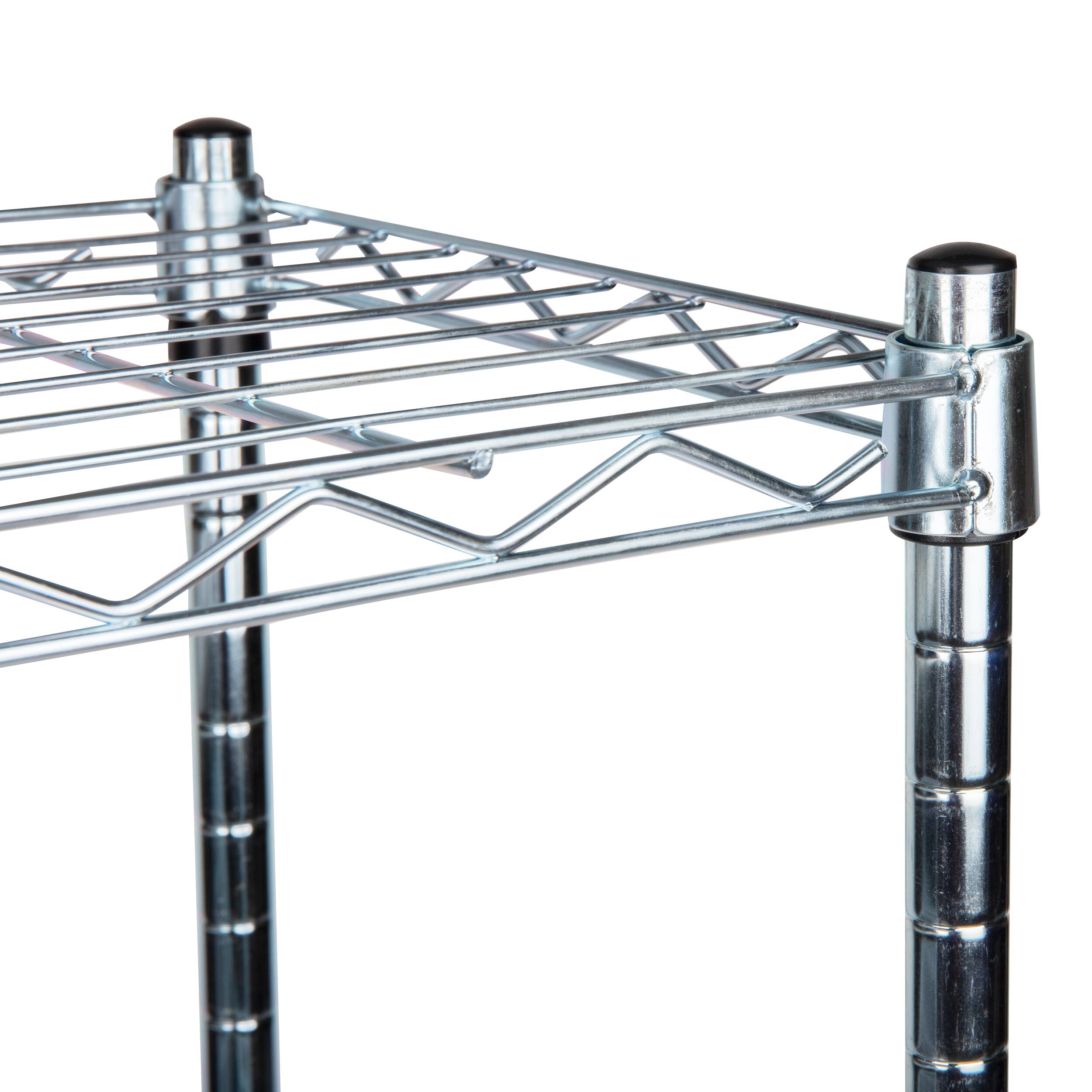 Mind Reader Alloy Collection Silver Adjustable 4-Tier Industrial Metal Storage Shelf