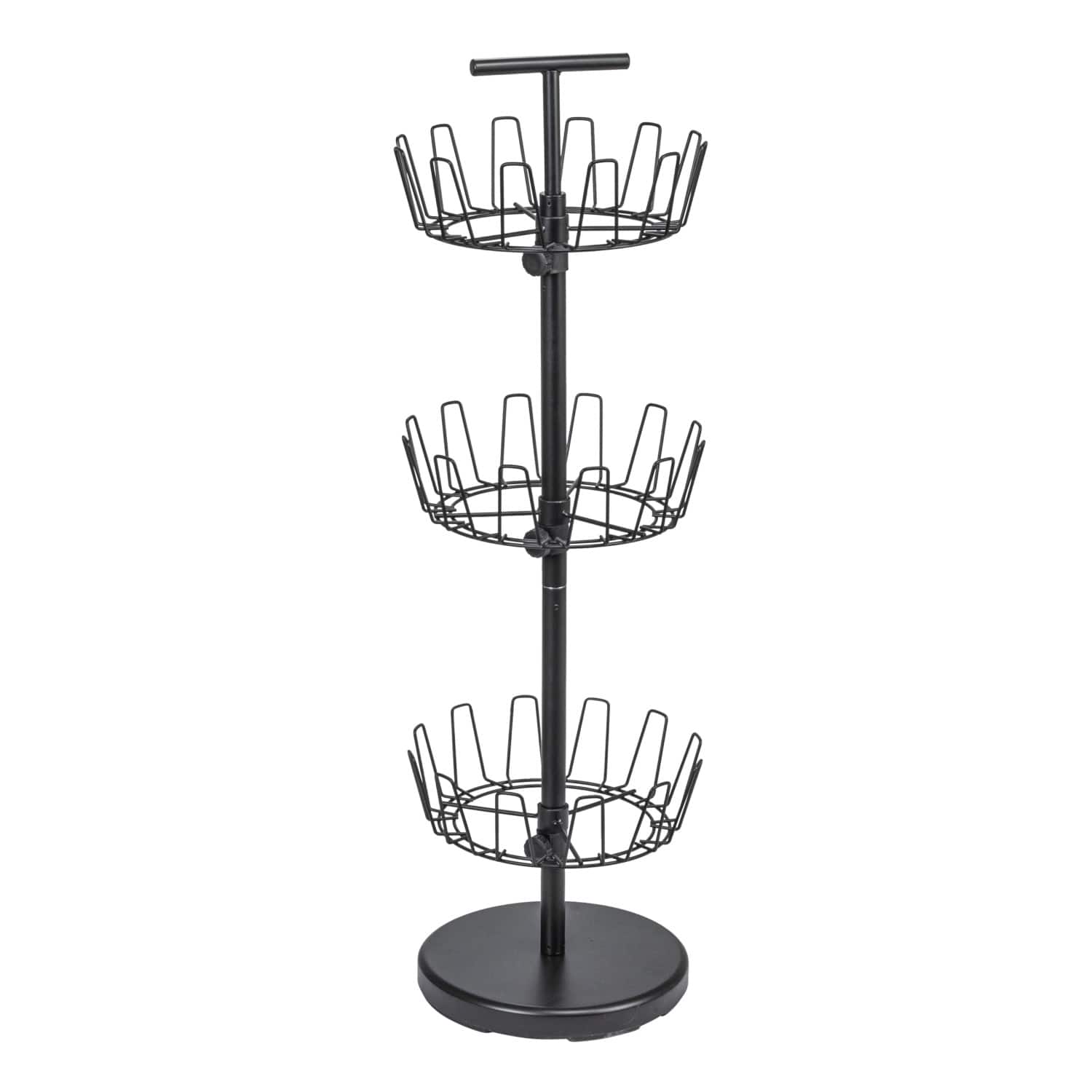 Household Essentials 38&#x22; Matte Black 3-Tier Shoe Storage Tree