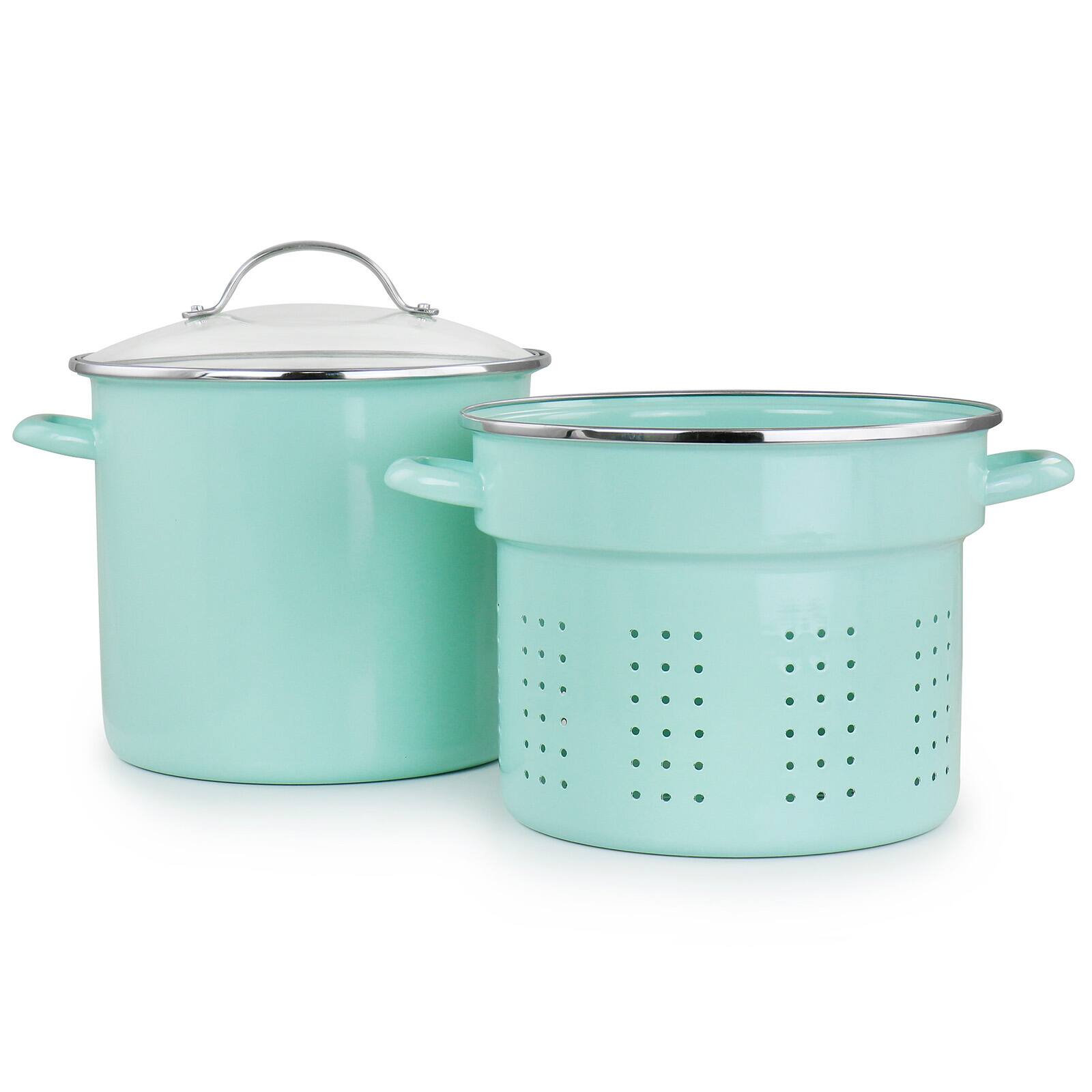 Martha Stewart 8qt. Aqua Dual Stock Pot & Steamer Set