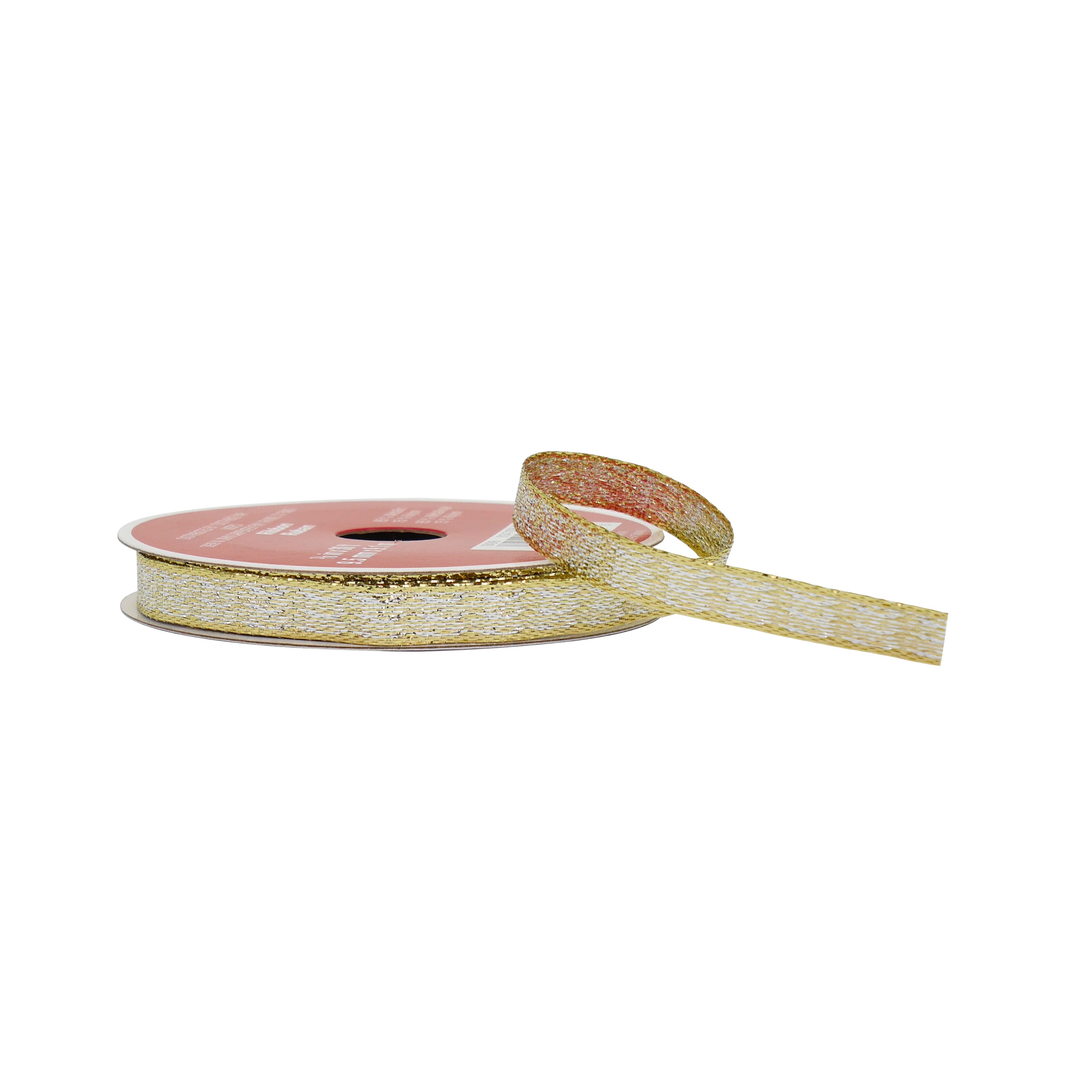 3/8&#x22; x 30ft. Champagne &#x26; Cream Metallic Ribbon by Celebrate It&#xAE;