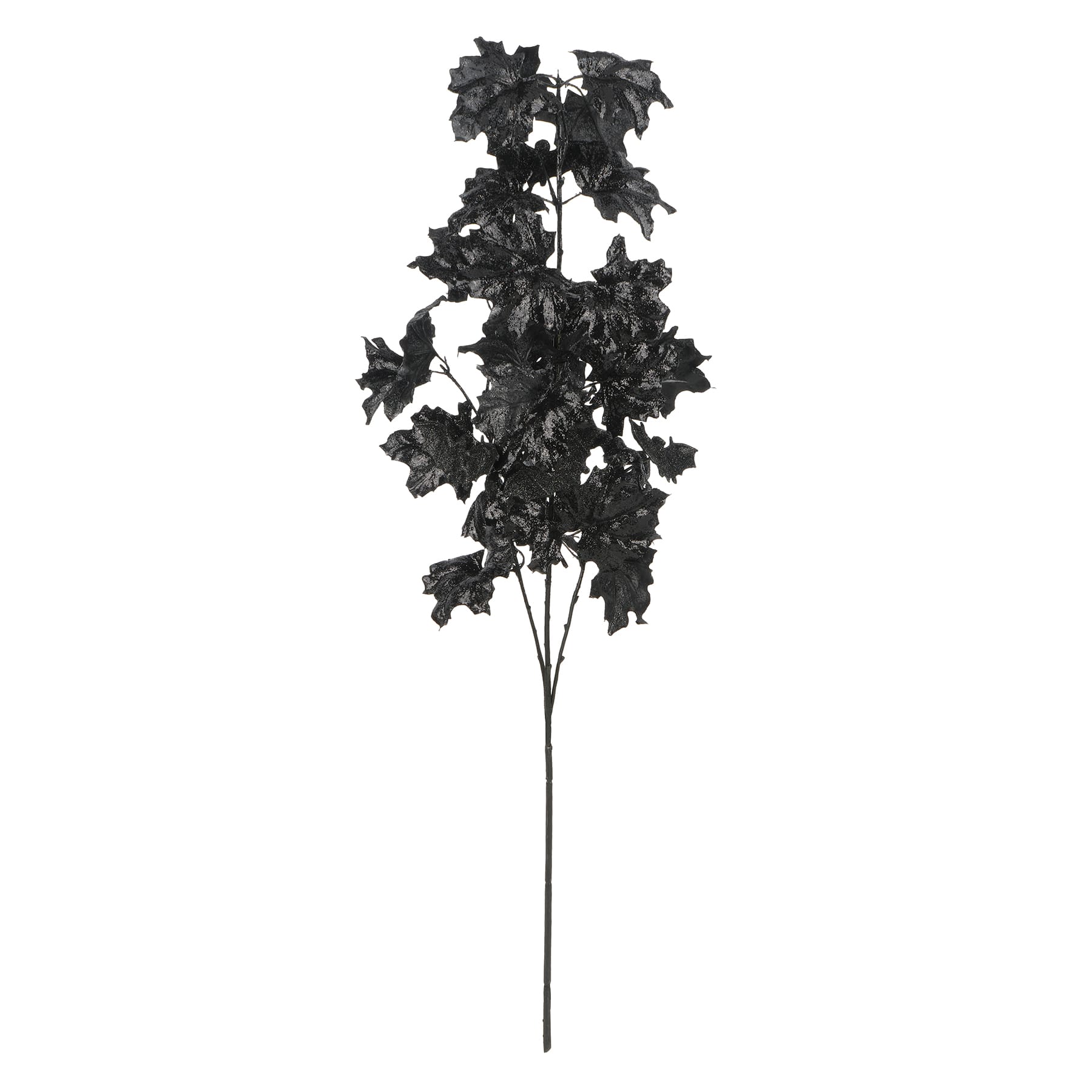 32&#x22; Black Glittery Maple Leaf &#x26; Bat Stem by Ashland&#xAE;