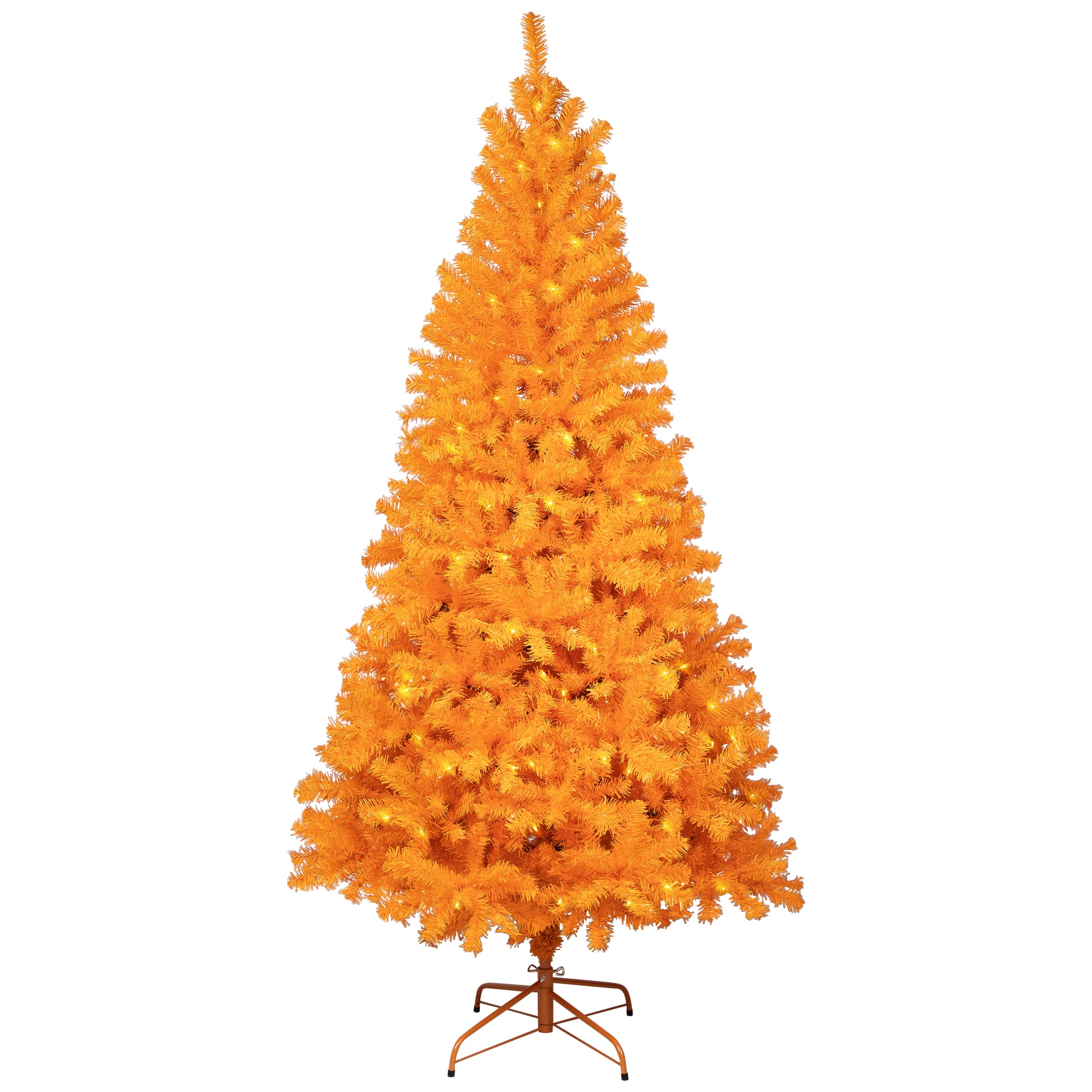 6ft. Pre-Lit Medium Orange Pine Artificial Christmas Tree, Clear Lights